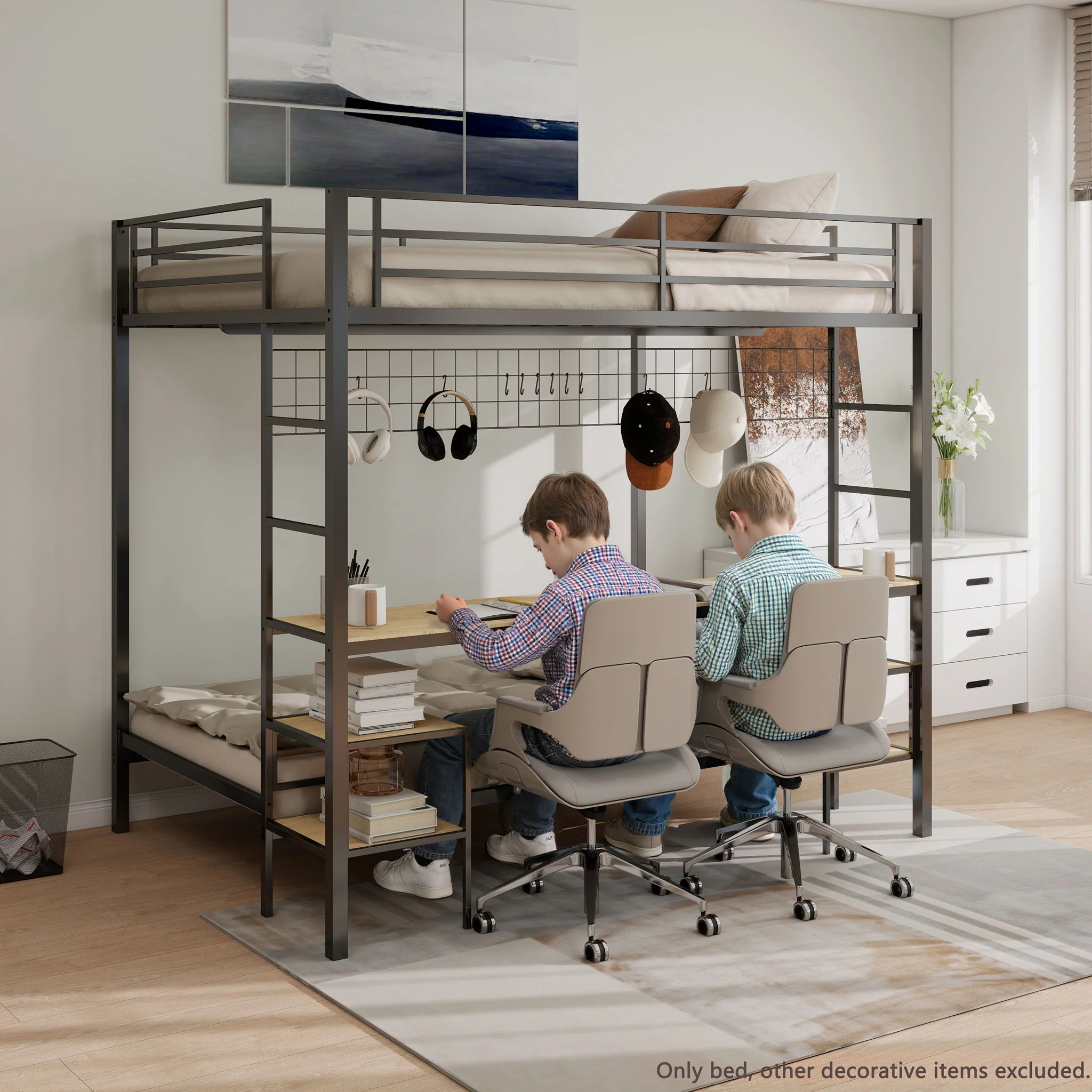 Ethan - Bunk Bed With Desk, Charging Station, Storage Shelves - Image 8