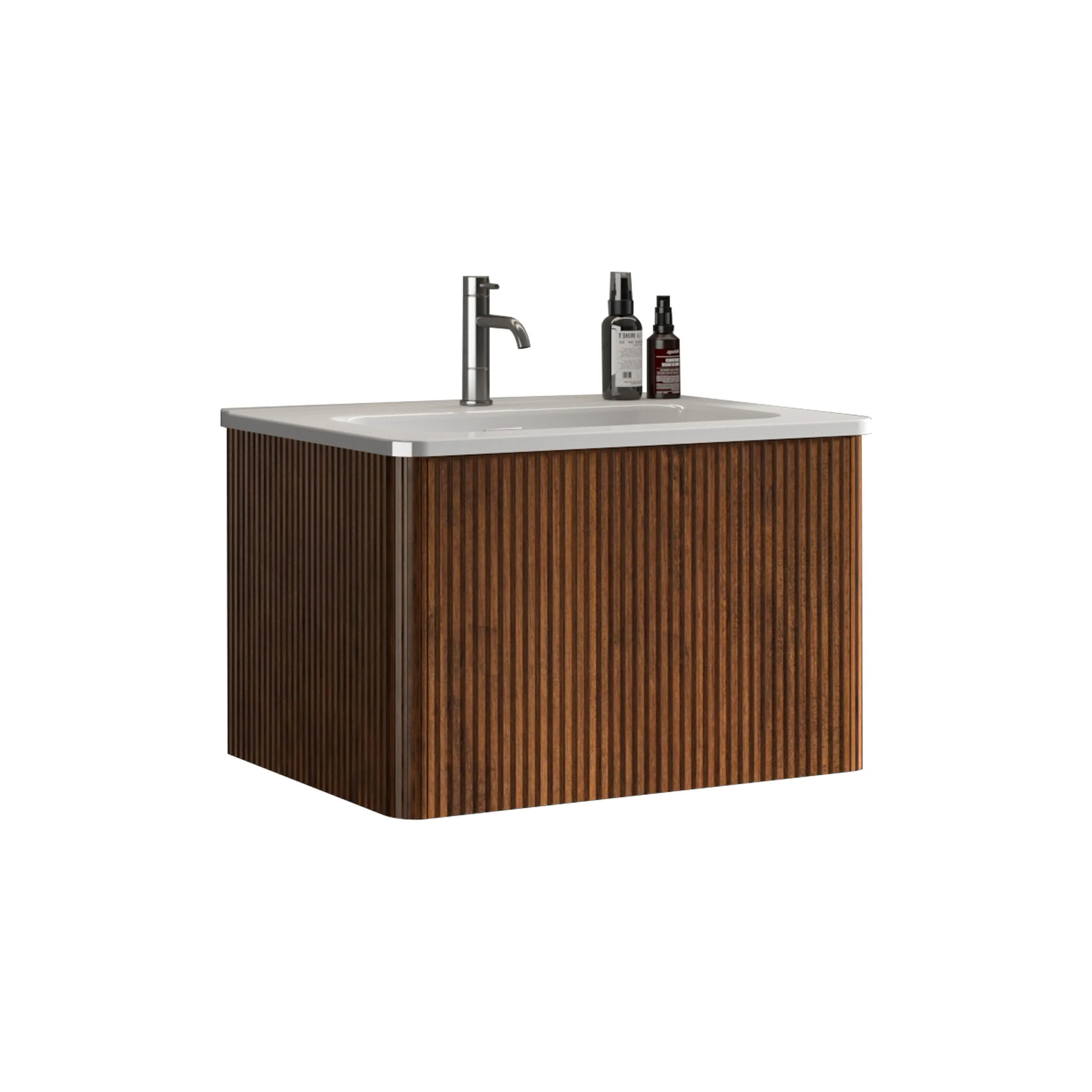 Etna - Striped Bathroom Vanity With Ceramic Sink, Wall Mounted Floating Bathroom Vanity For Modern Bathroom - Image 6