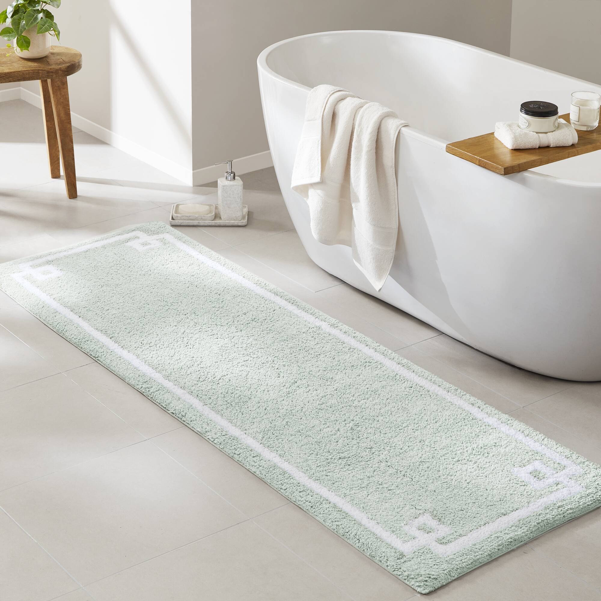 Evan - 24" x 72" Tufted Bath Rug - Seafoam - Image 3