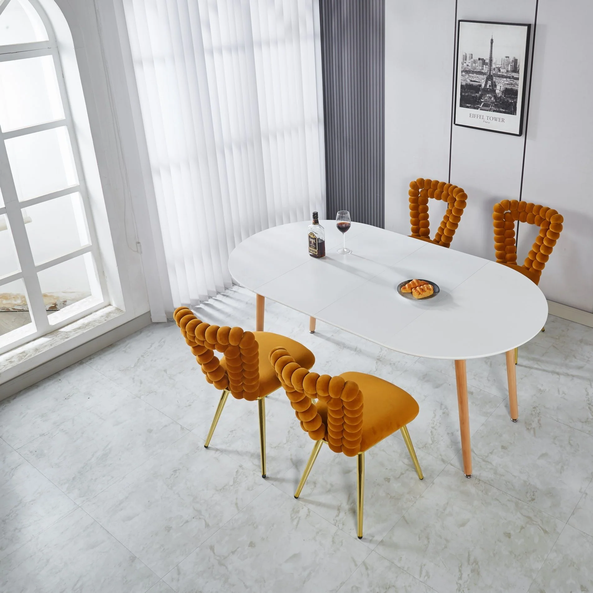Extensible Table, Dining Table, Office Table, Coffee Table Metal Leg - Image 9