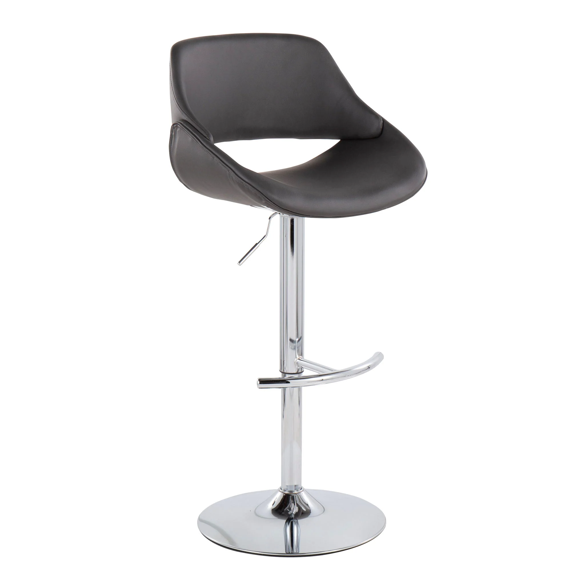 Fabrico - Contemporary Adjustable Bar Stool With Rounded T Footrest (Set of 2) - Image 4