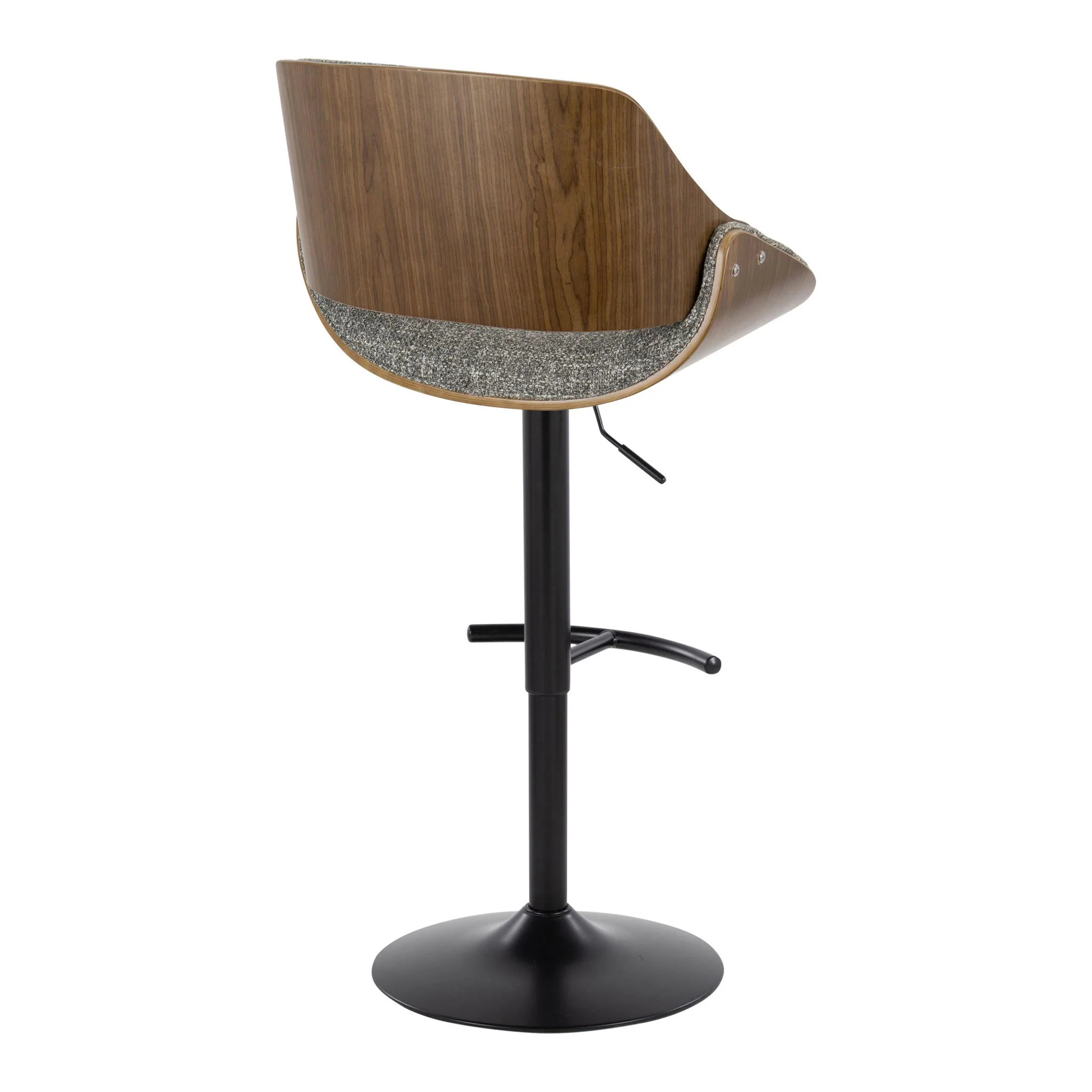 Fabrizzi - Mid Century Modern Adjustable BarStool With Rounded T Footrest (Set of 2) - Image 5