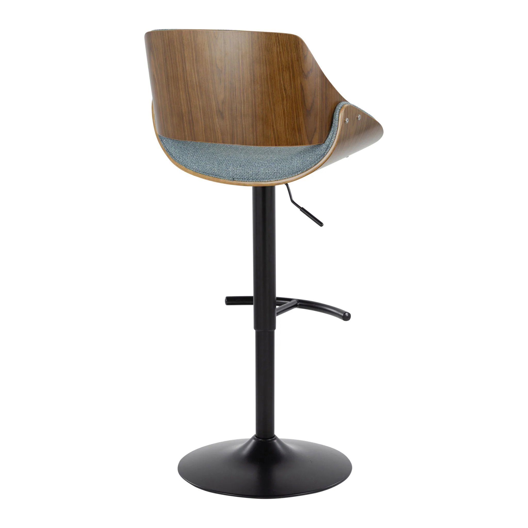 Fabrizzi - Mid Century Modern Adjustable BarStool With Rounded T Footrest (Set of 2) - Image 7