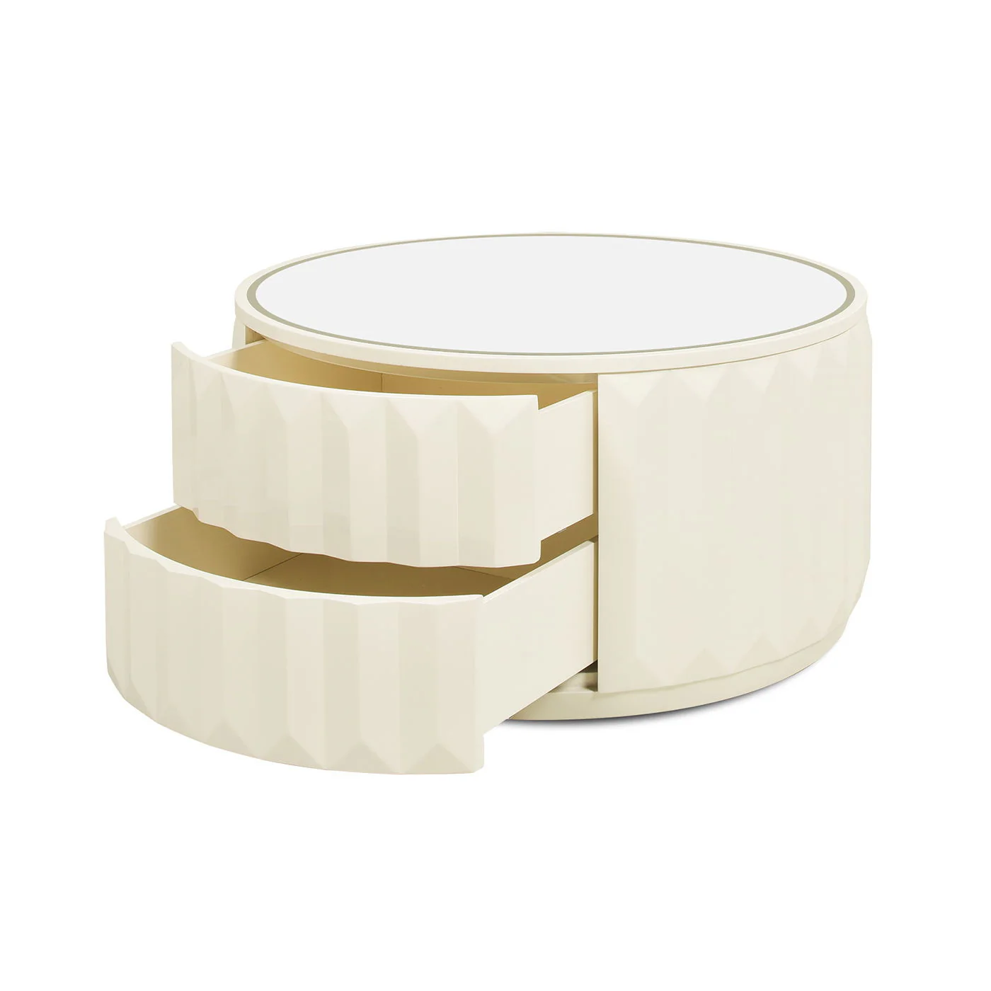 Facino - Round Storage Coffee Table - White Birch - Image 2