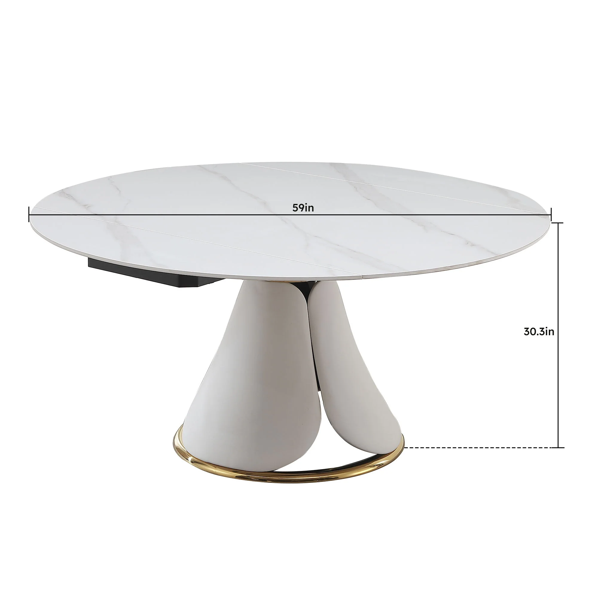Fashion Modern Sintered Stone Dining Table With Retractable Function And Chairs - Image 3