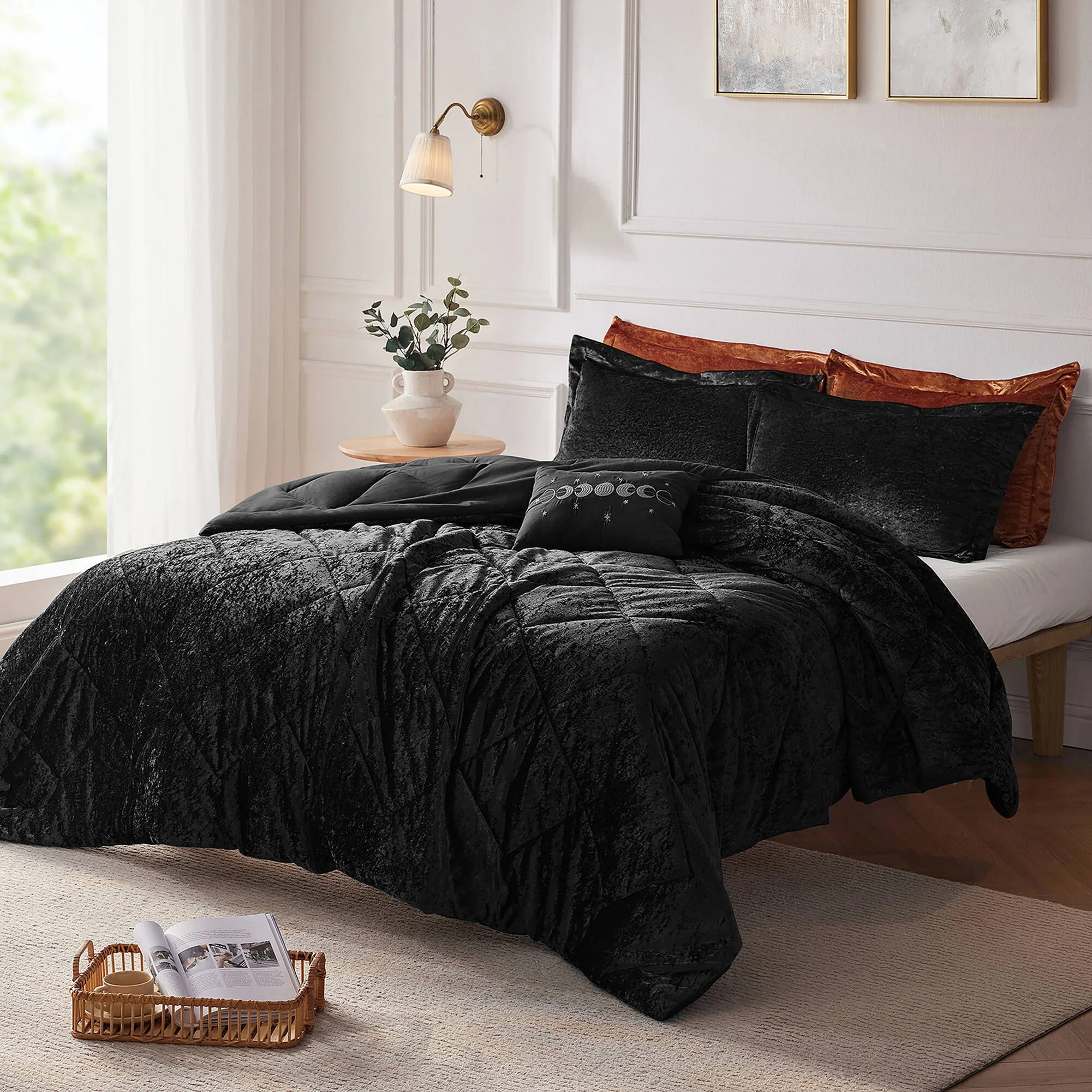 Felicia - King Duvet Cover Set - Black