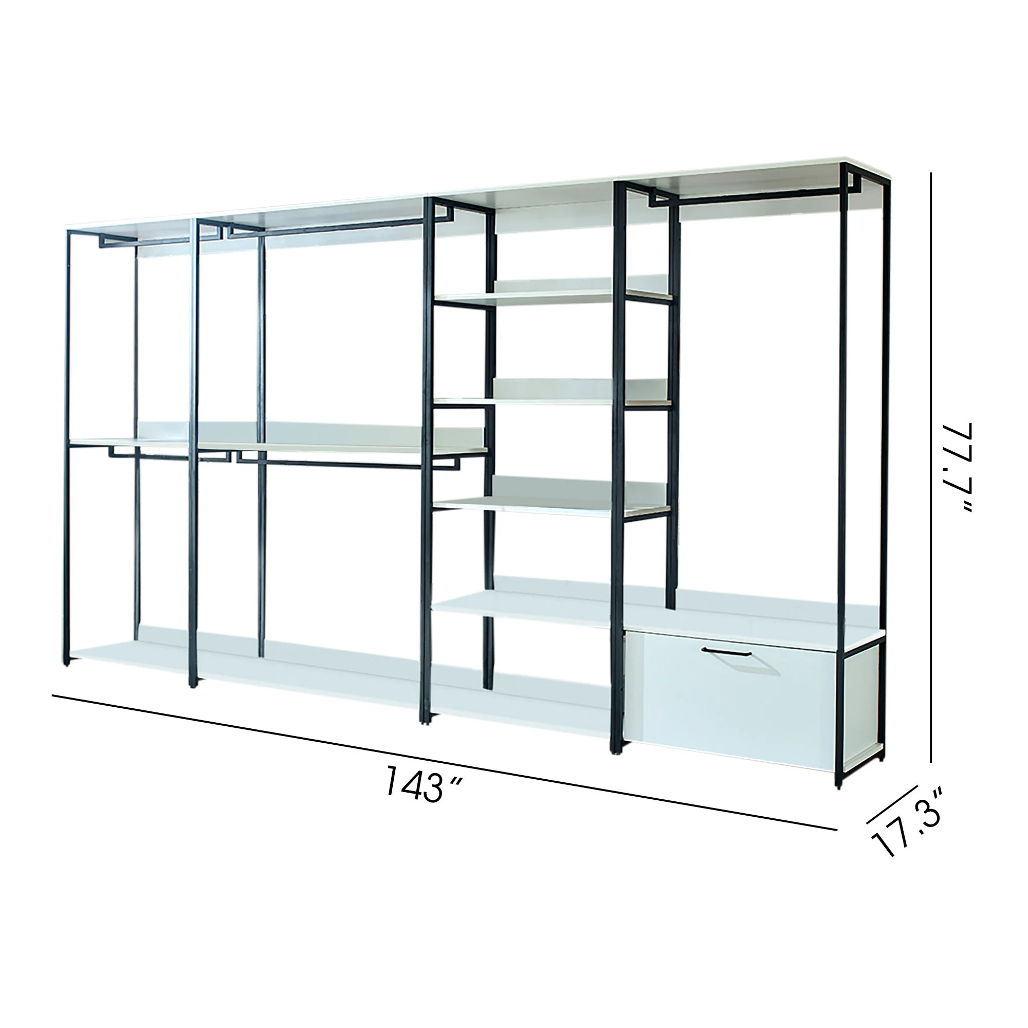 Fiona - Freestanding Walk-In Closet System - White - Image 4
