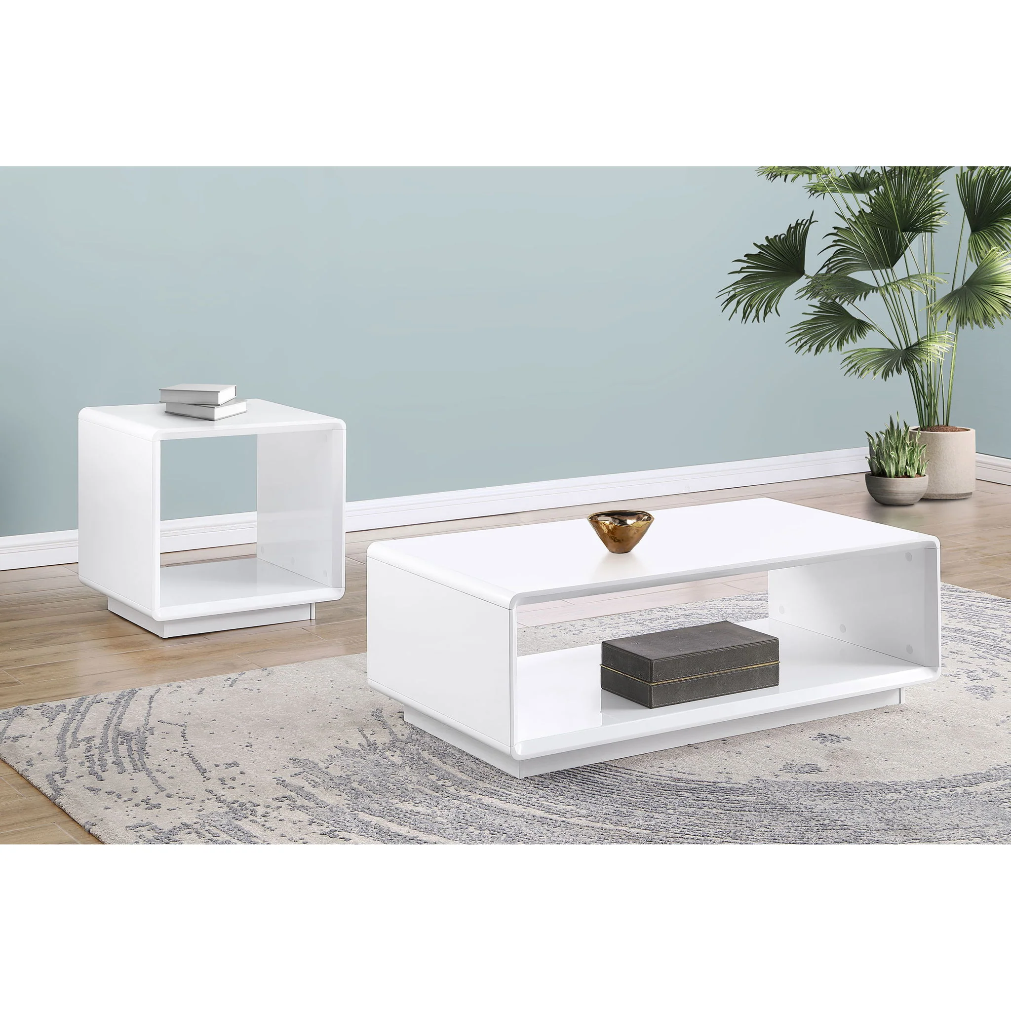 Fletcher - 2 Piece Coffee And End Table Set - Gloss White - Image 2