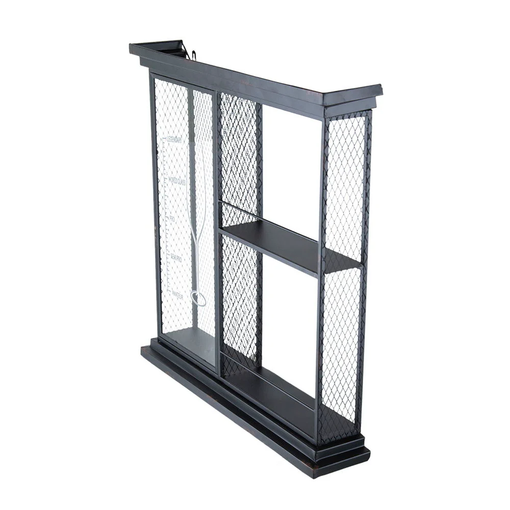 Floating Wine Bar Shelf With Glass Holder And Display Shelves - Black - Image 3