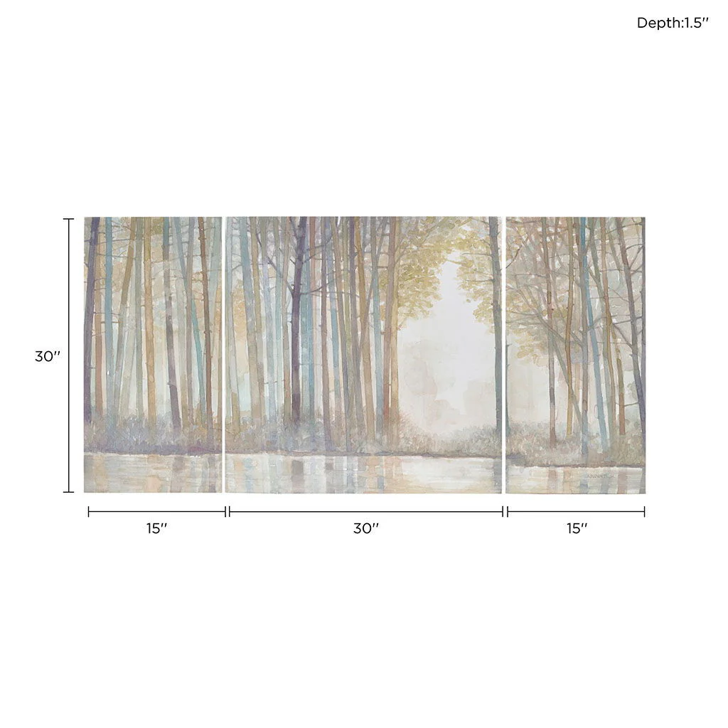 Forest Reflections - Canvas (Set of 3) - Multi - Image 3