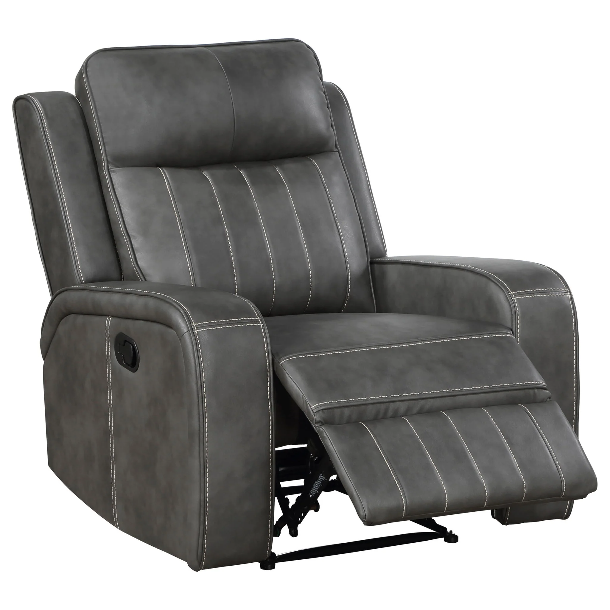Forrest - Recliner Chair With Tufted Upholstery - Gray - Image 4