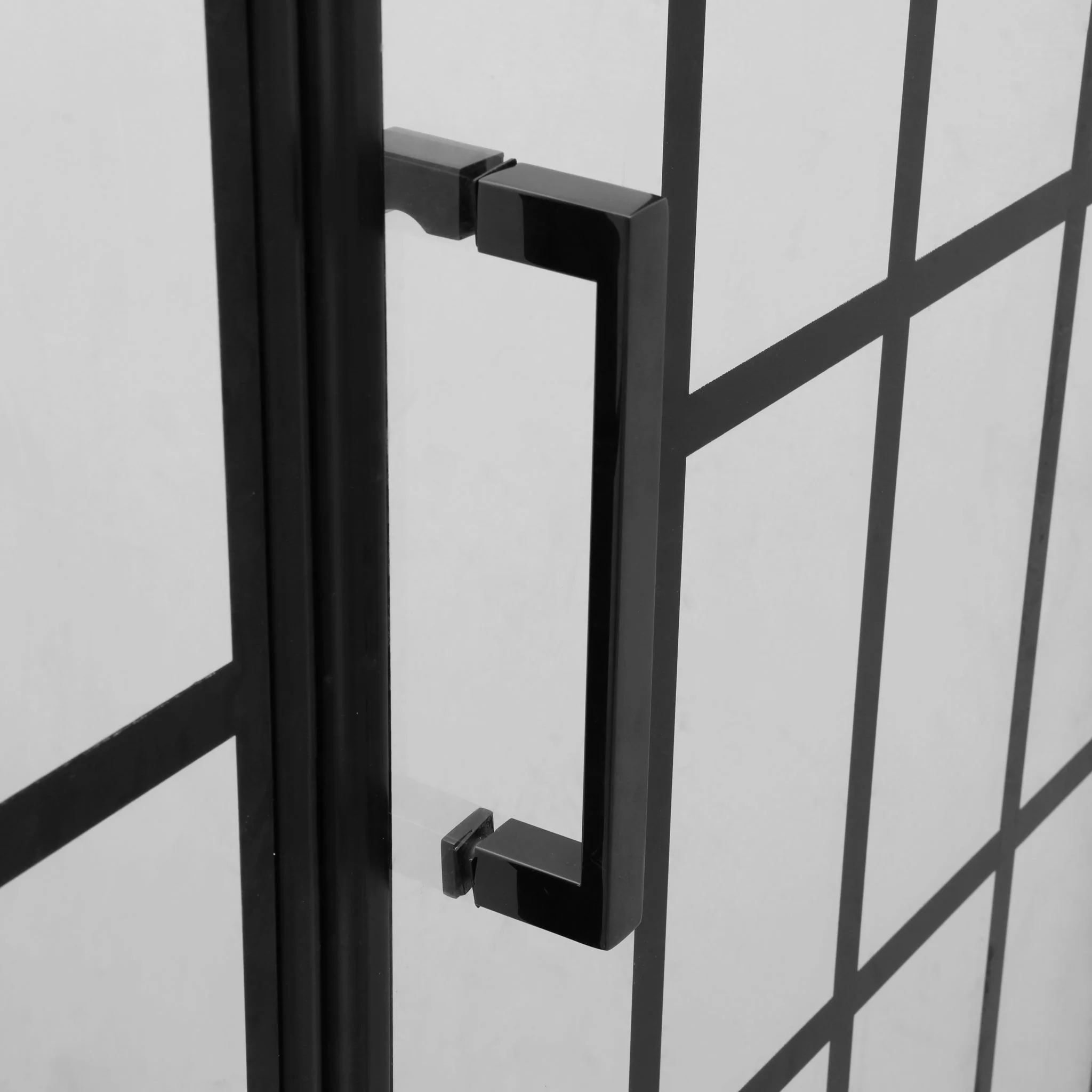Frameless Pivot Shower Door With Pattern Glass, Open Entry Design - Image 4