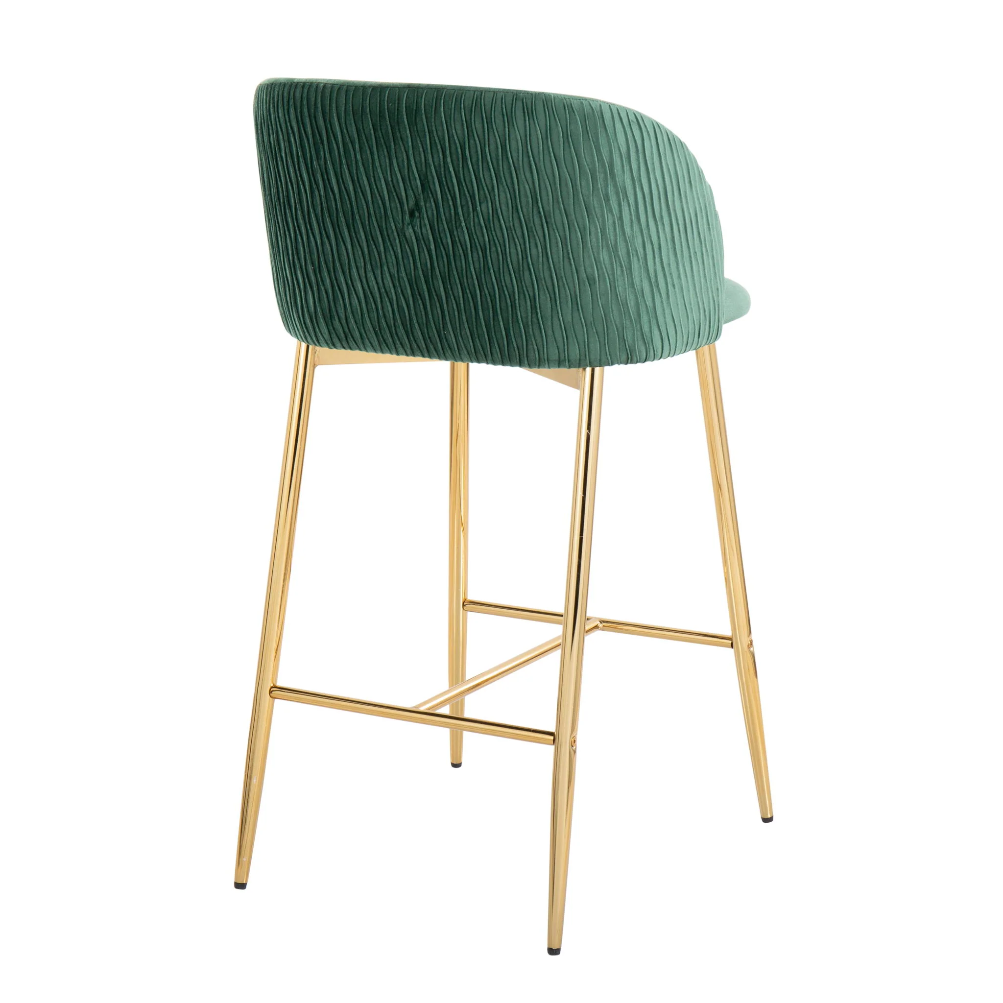 Fran - Pleated Waves Contemporary / Glam Fixed Height Counter Stool (Set of 2) - Image 5