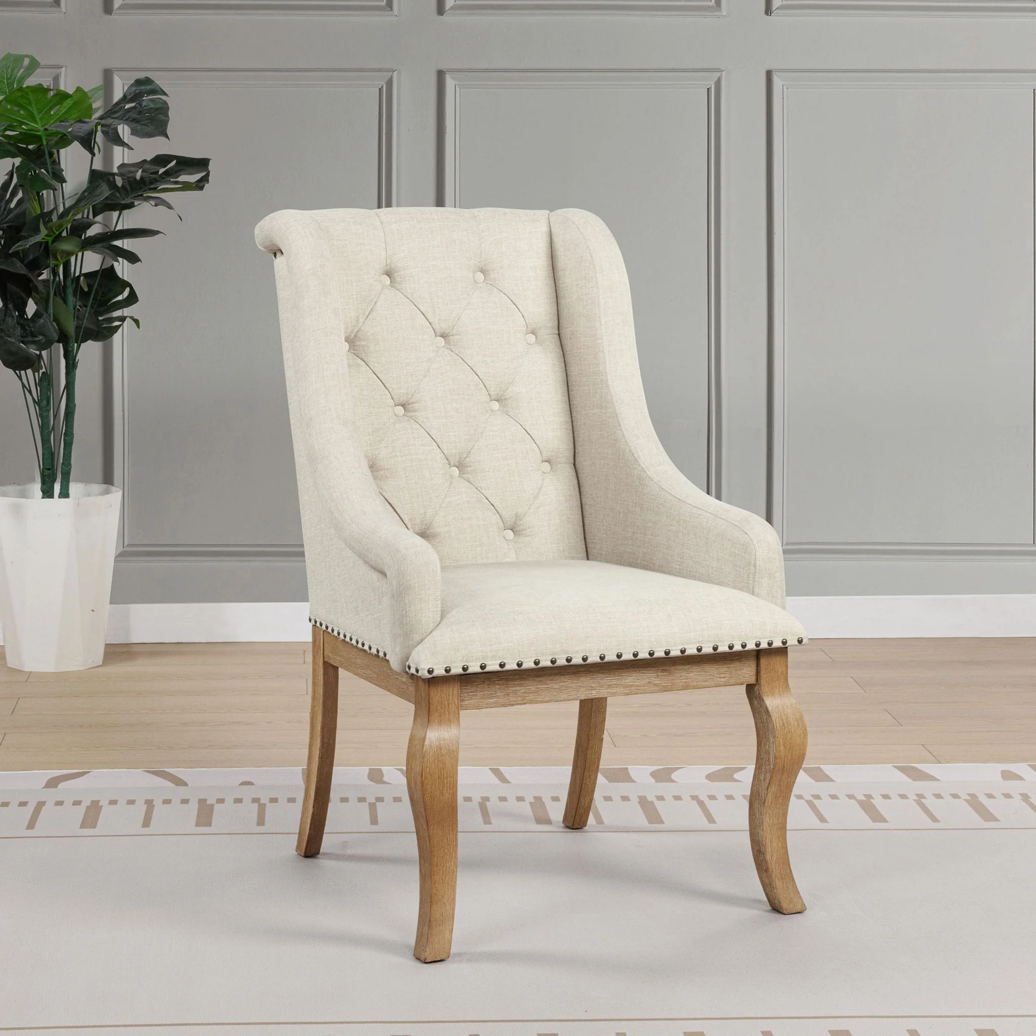 Fremont - Upholstered Dining With Button Tufted (Set of 2) - Brown - Image 3