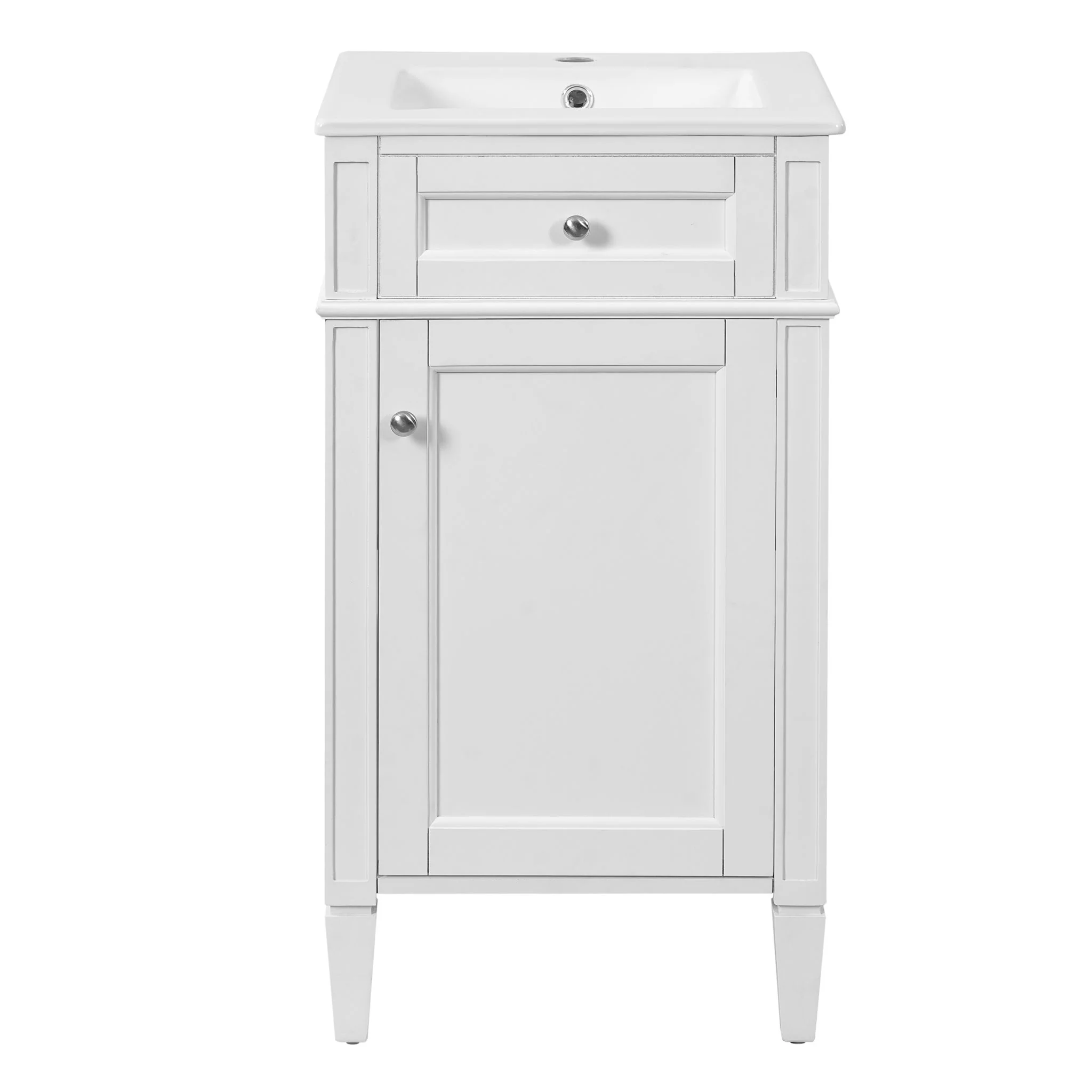 French Style Bathroom Vanity With Sink, Soft-Closing Door, Adjustable Shelf, Rectangular Design - Image 3