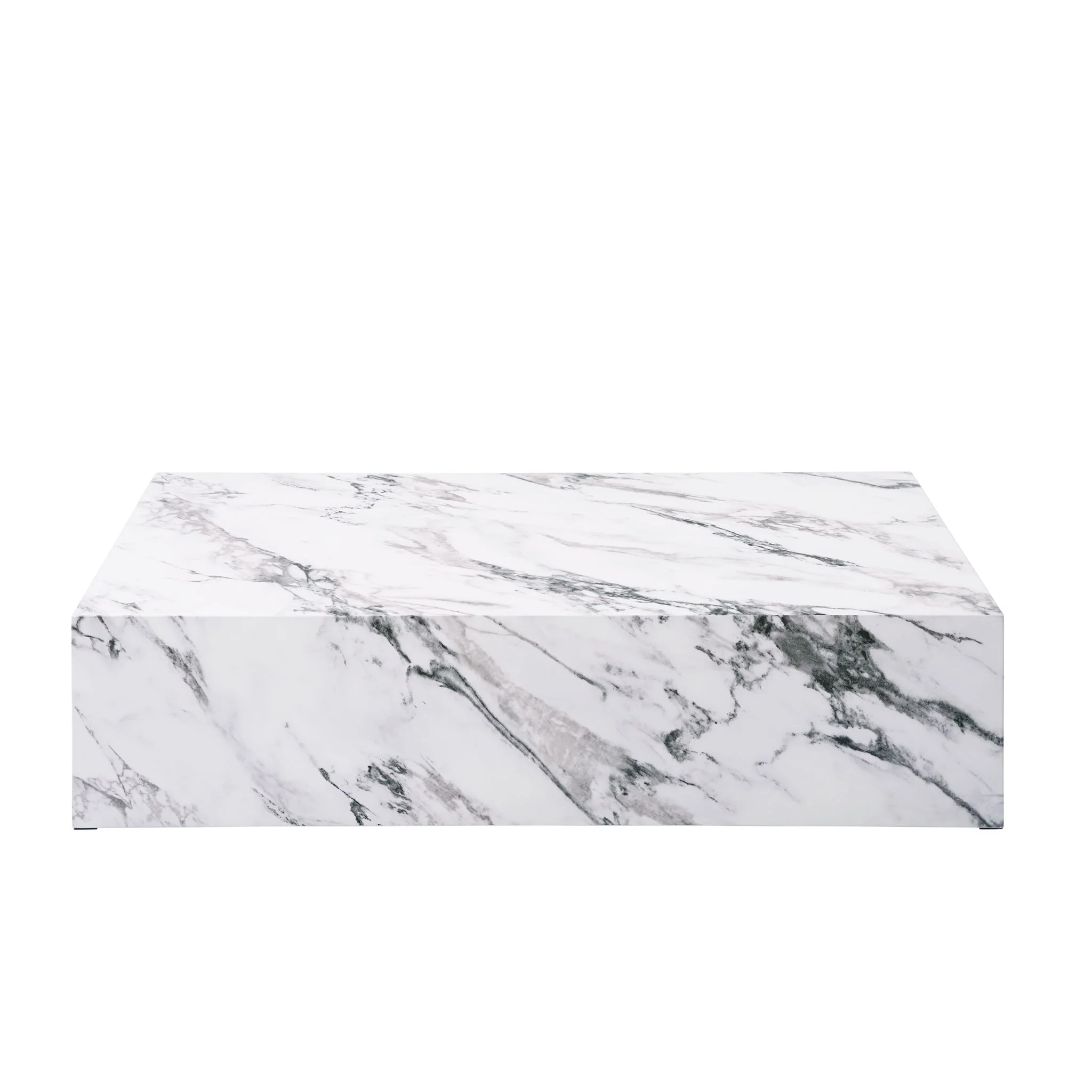 Fritzy - Engineered Stone Coffee Table - White Marble - Image 4