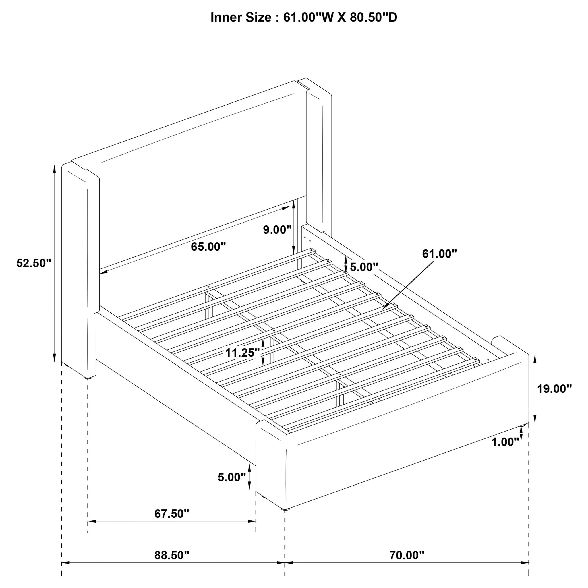 Froberg - Platform Bed With Wingback Headboard - Image 3