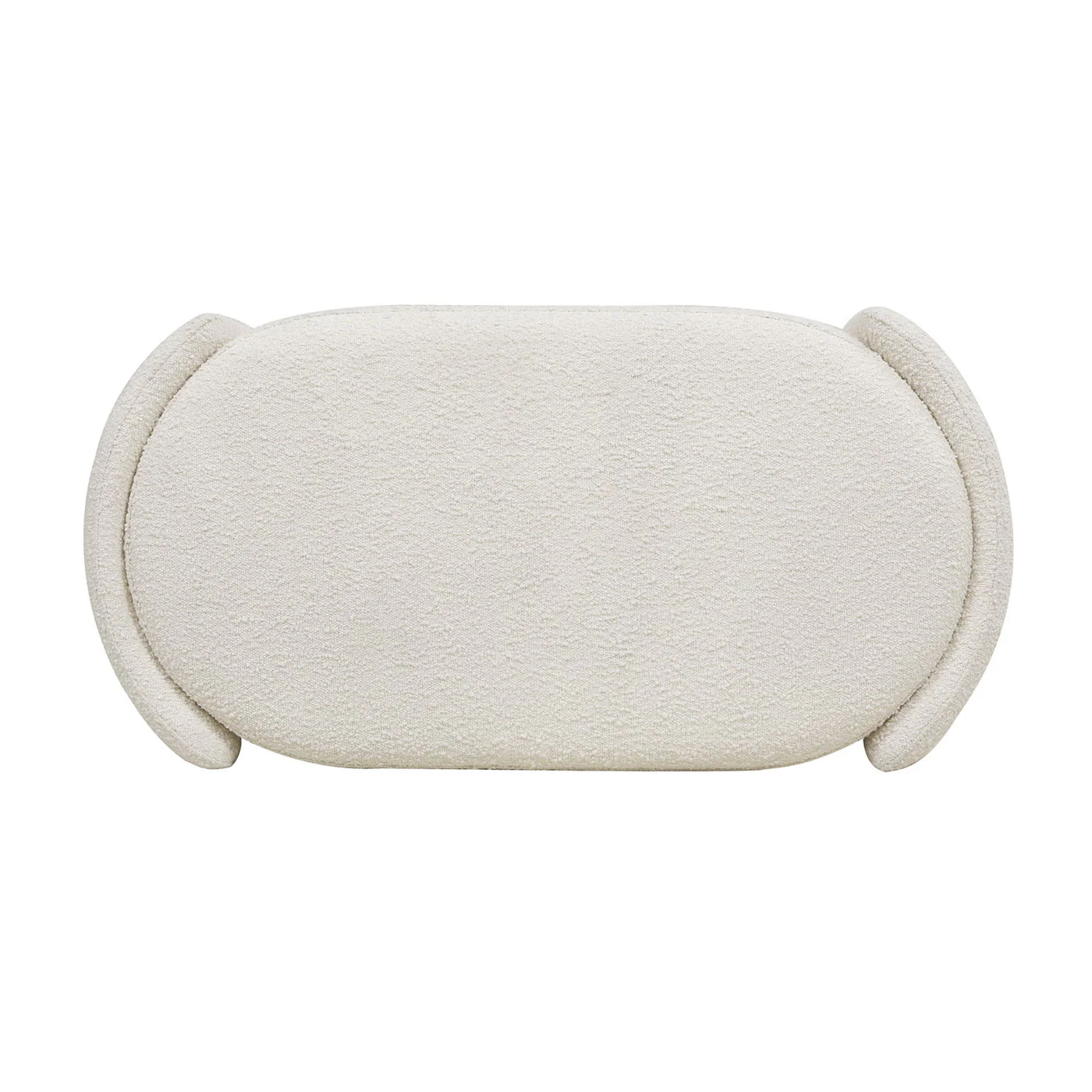 Fuji - Oval Storage Bench, Upholstered - Ivory White - Image 2