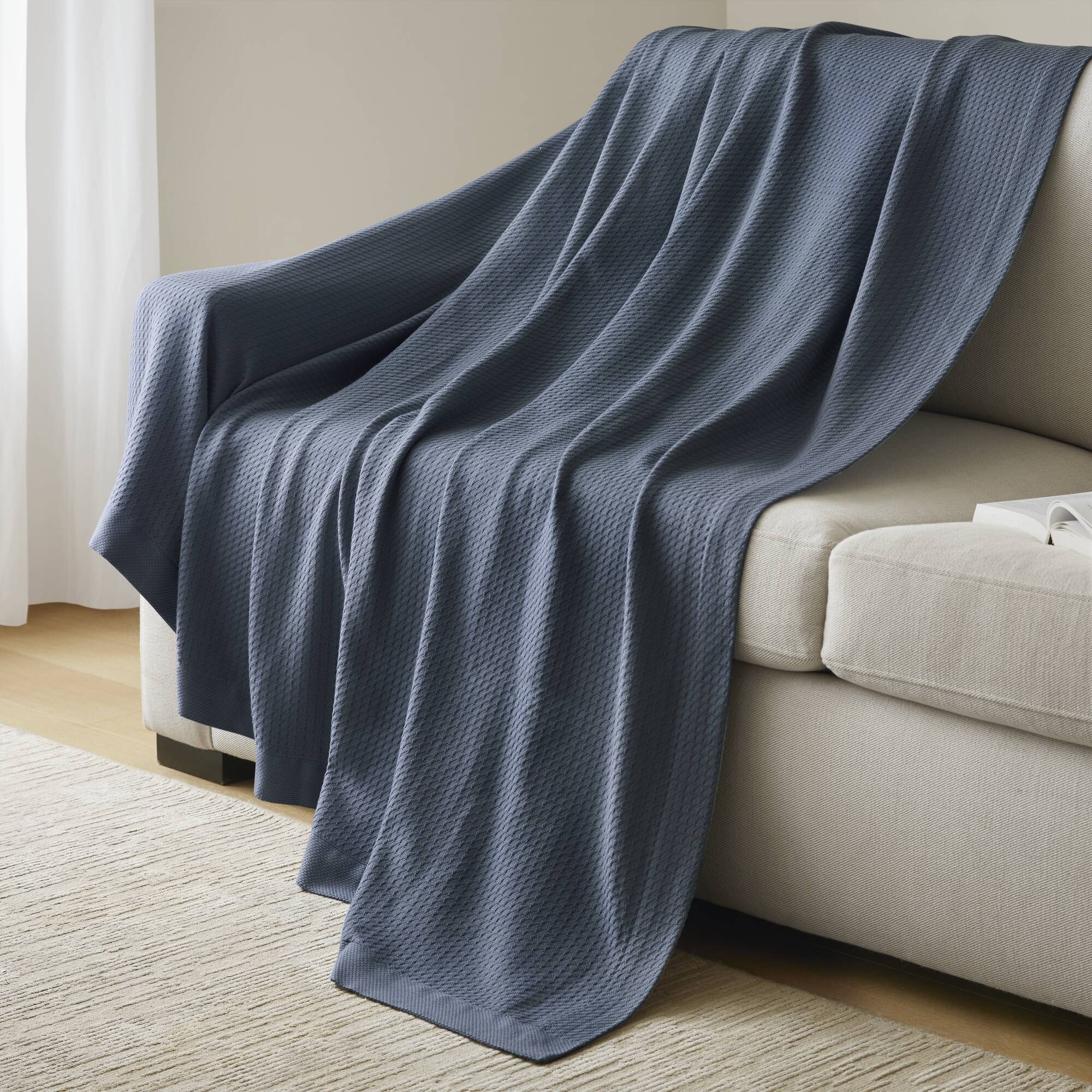 Egyptian Cotton - Full Blanket - Blue - Image 3