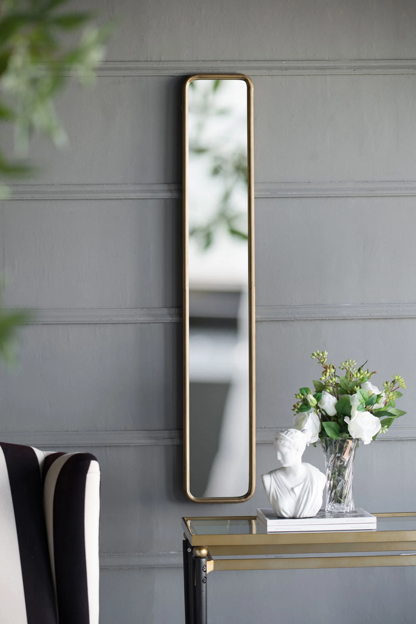 Full Length Mirror With AntiqueMetal Frame, Long Mirror For Hallway Living Room Bedroom Bathroom - Gold - Image 3