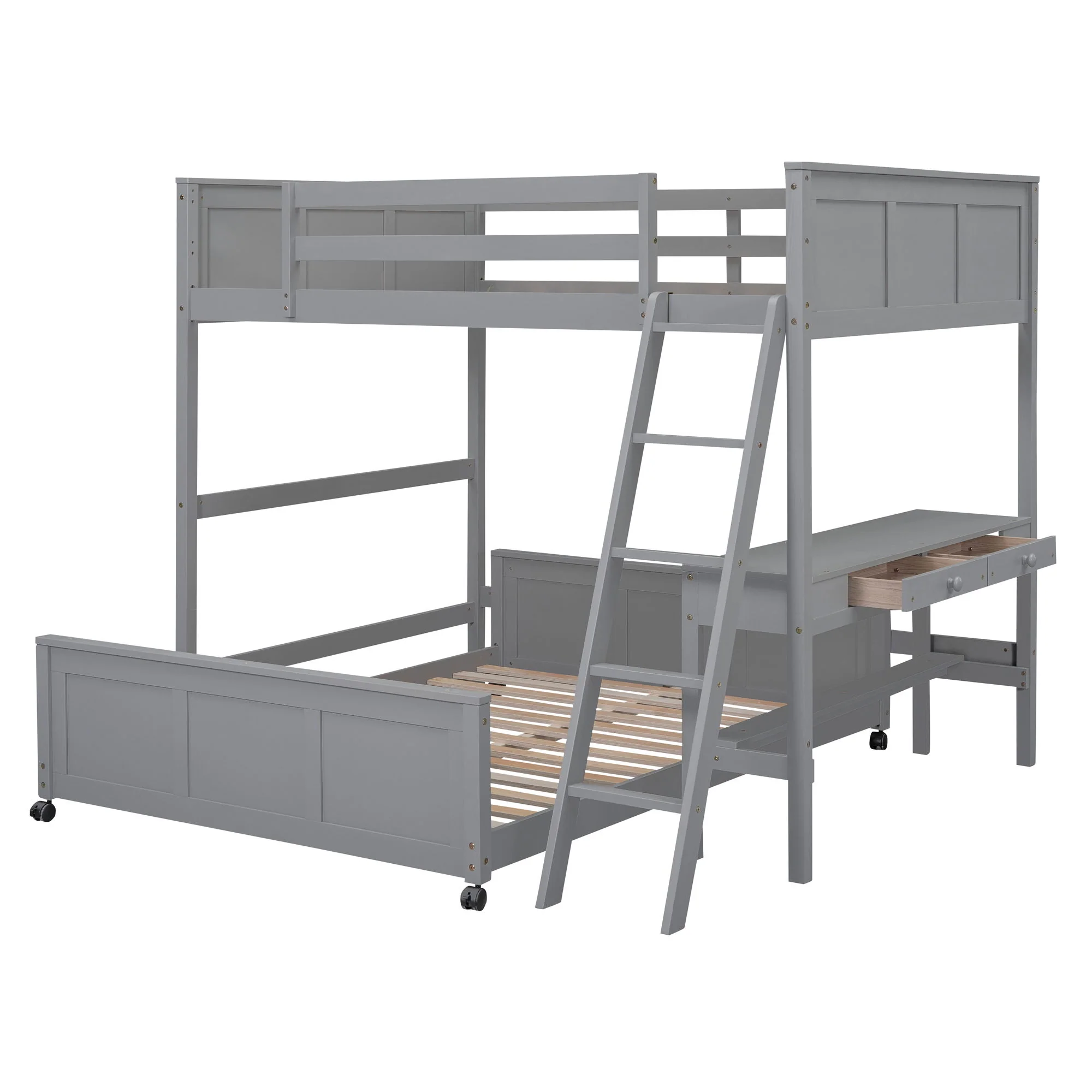 Full Over Full Bunk Bed With Desk - Image 10