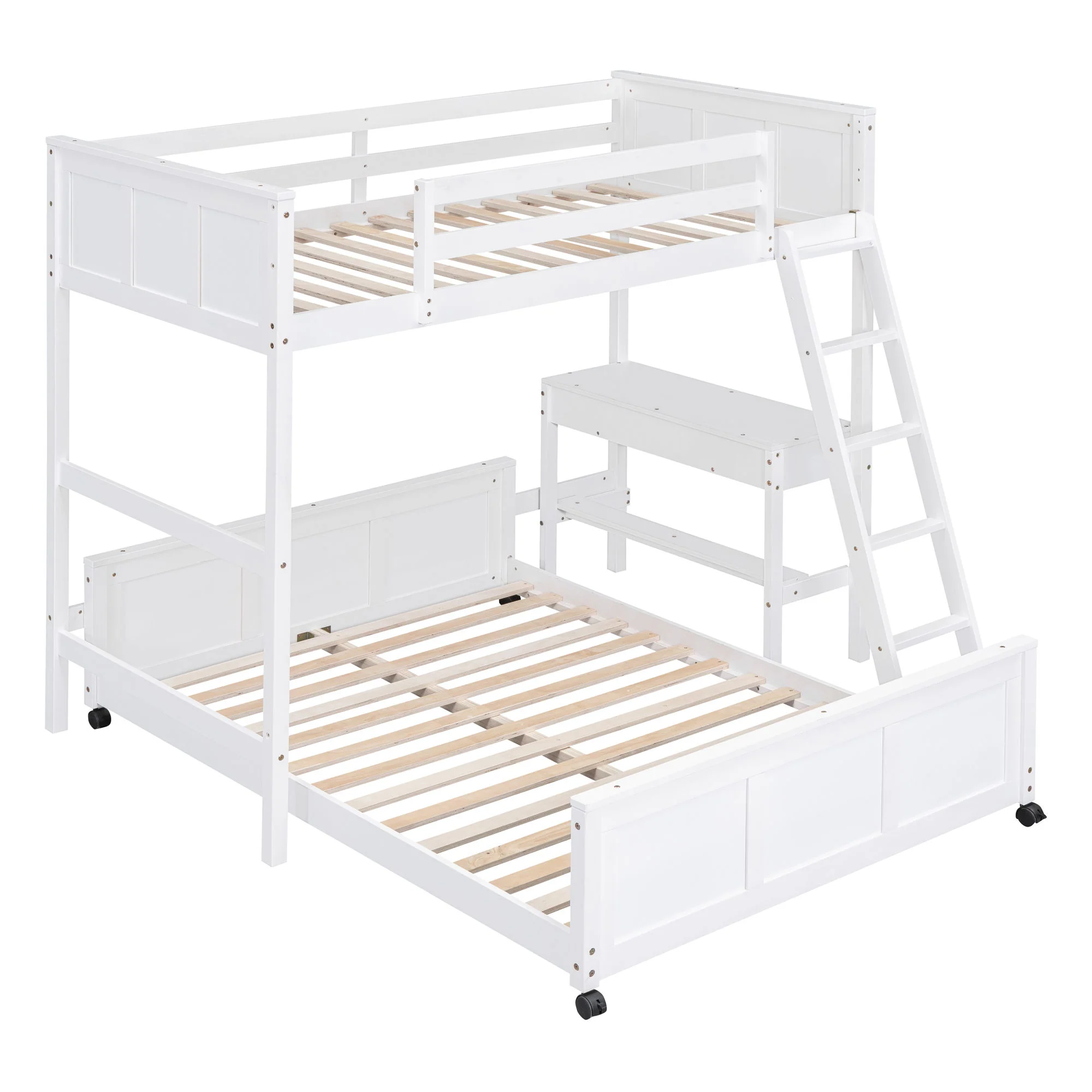 Full Over Full Bunk Bed With Desk - Image 16