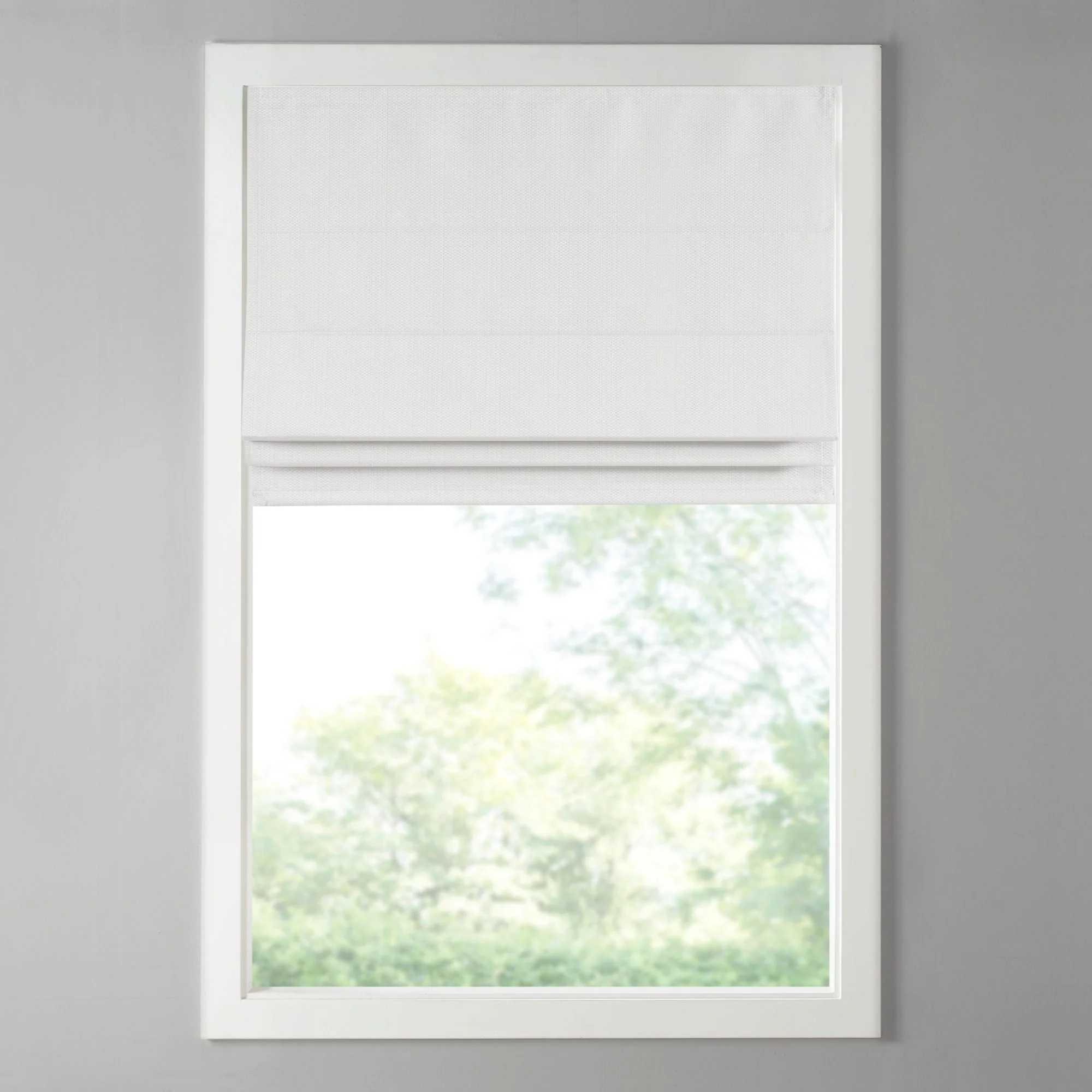 Galen - 29" Basketweave Room Darkening Cordless Roman Shade - White - Image 3