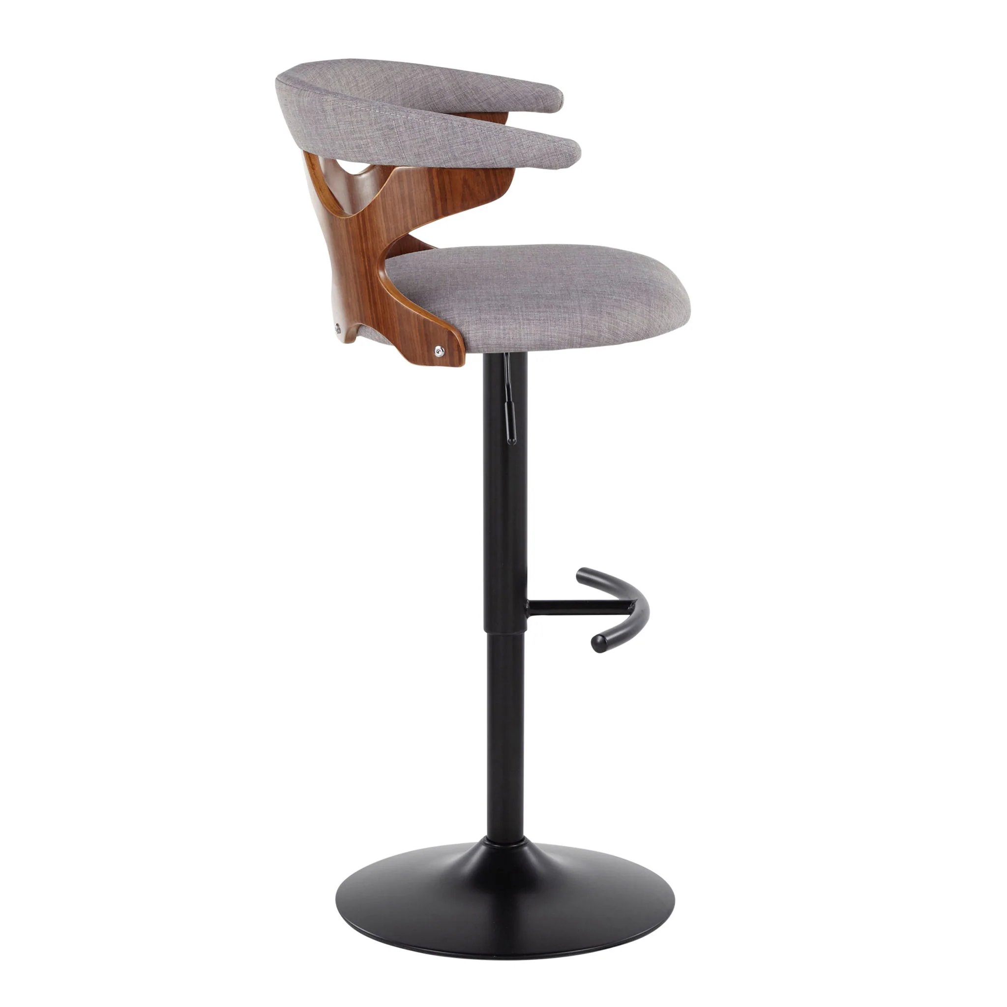 Gardenia - Contemporary Adjustable Barstool, Swivel With Rounded T Footrest (Set of 2) - Image 5