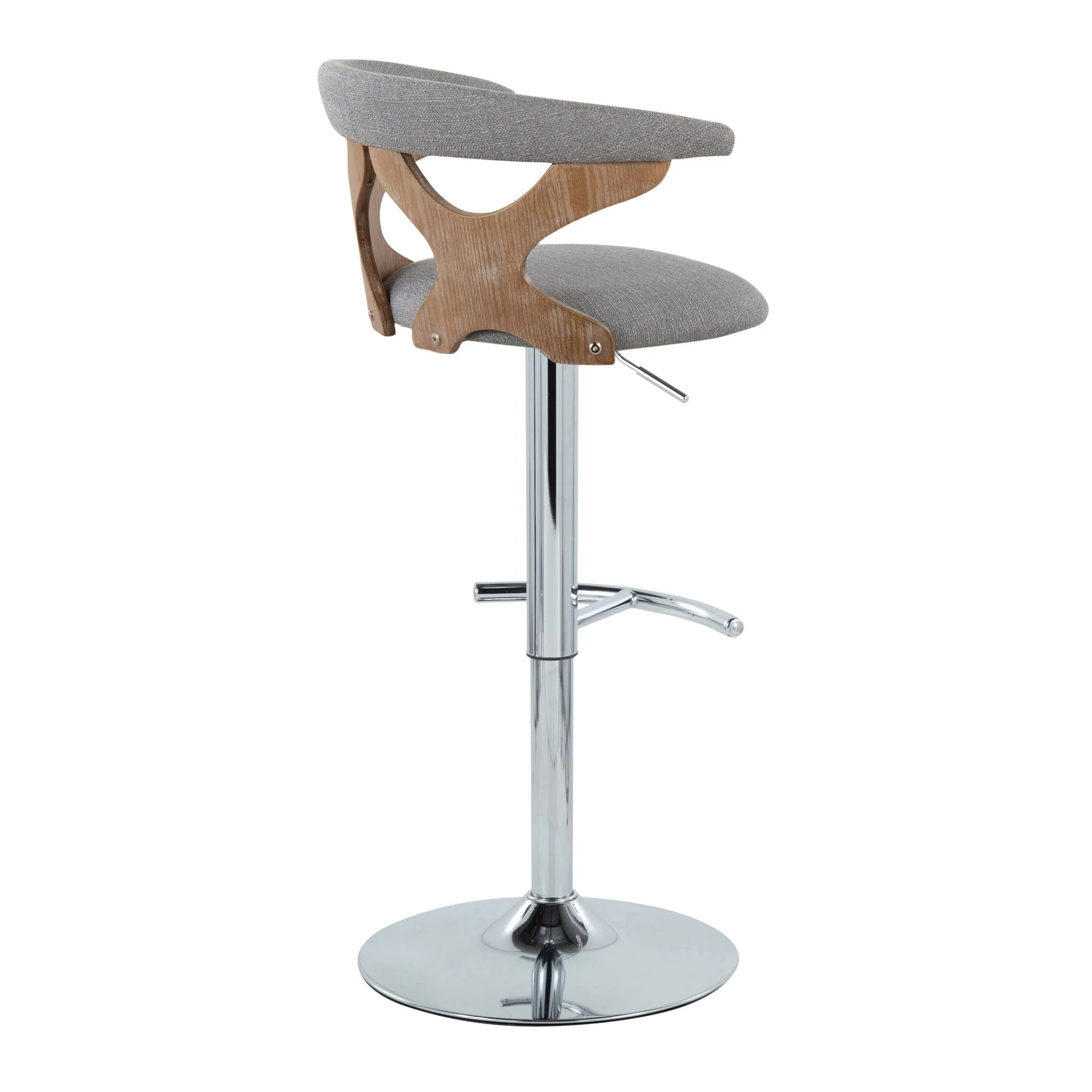 Gardenia - Contemporary Adjustable Barstool With Swivel / Rounded T Footrest (Set of 2) - Image 11