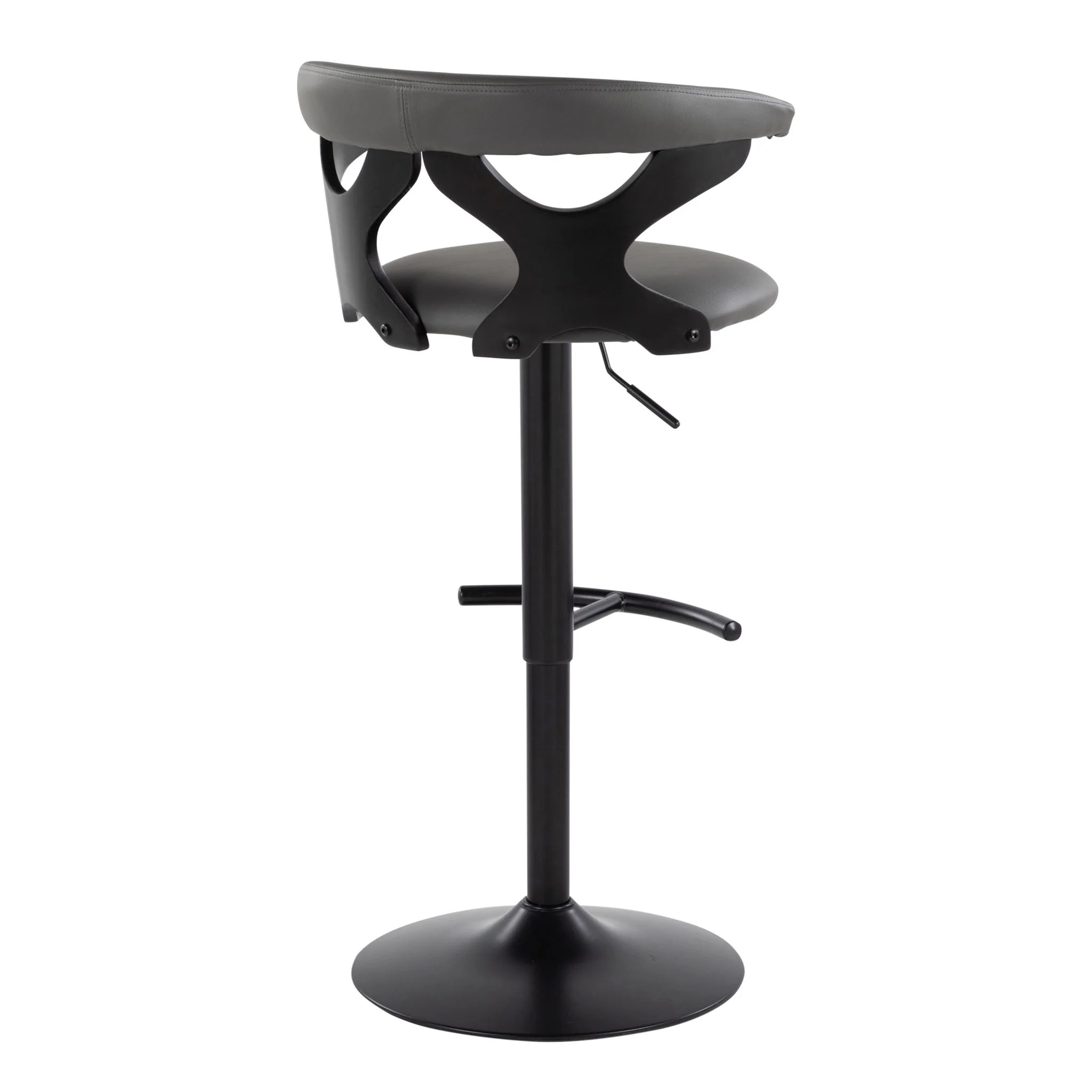 Gardenia - Contemporary Adjustable Barstool With Swivel With Rounded T Footrest (Set of 2) - Image 11