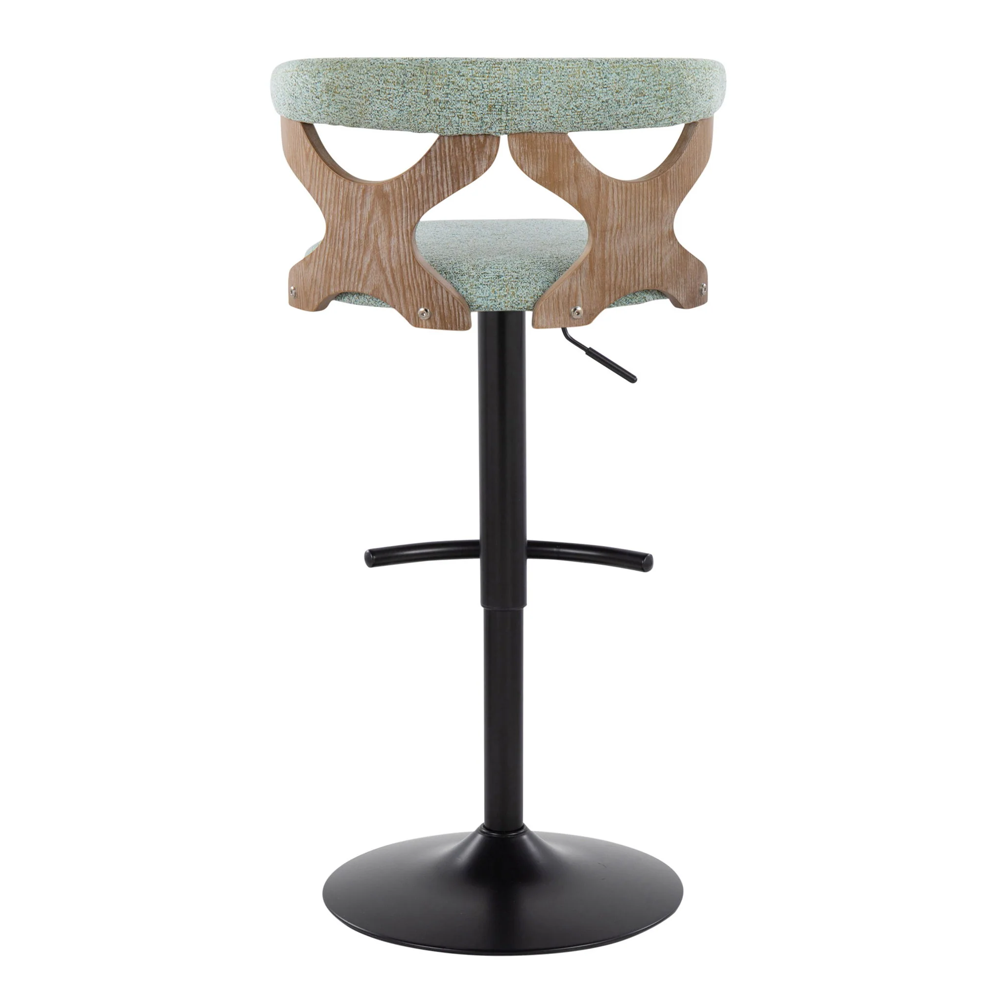 Gardenia - Contemporary Adjustable Barstool With Swivel With Rounded T Footrest (Set of 2) - Image 9