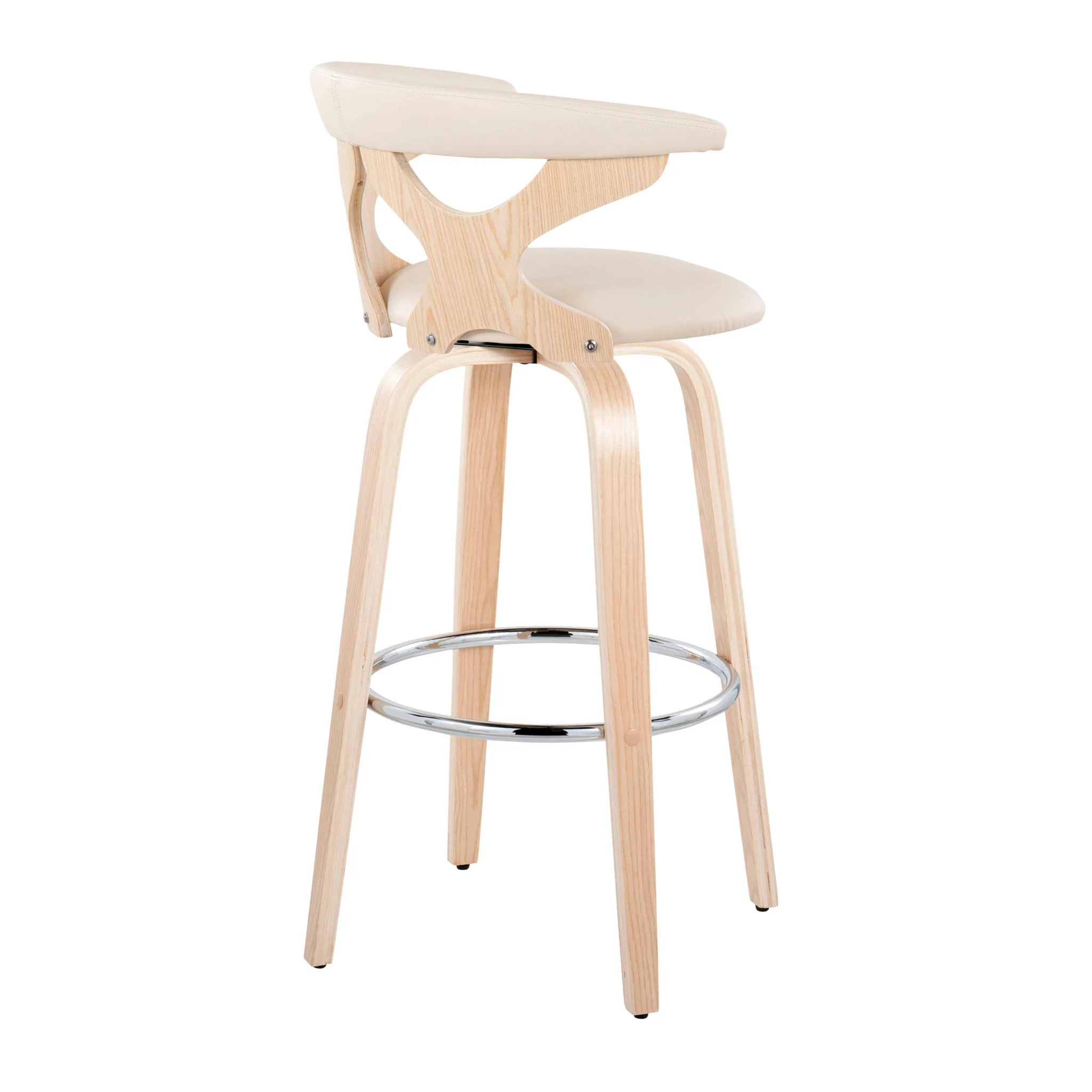 Gardenia - Contemporary Fixed Height Barstool With Swivel With Round Footrest (Set of 2) - Image 16