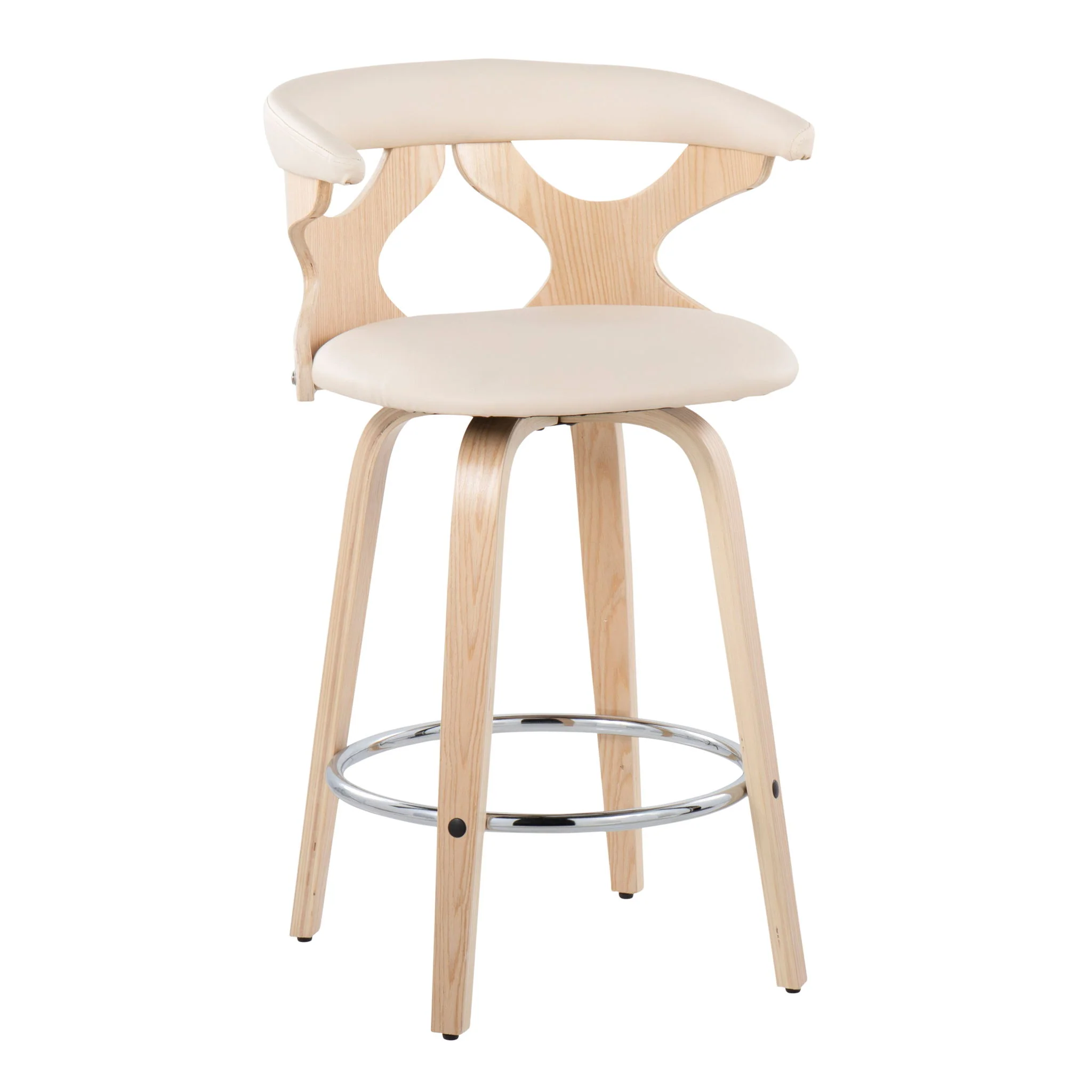 Gardenia - Mid Century Modern Fixed Height Counter Stool With Swivel (Set of 2) - Image 28