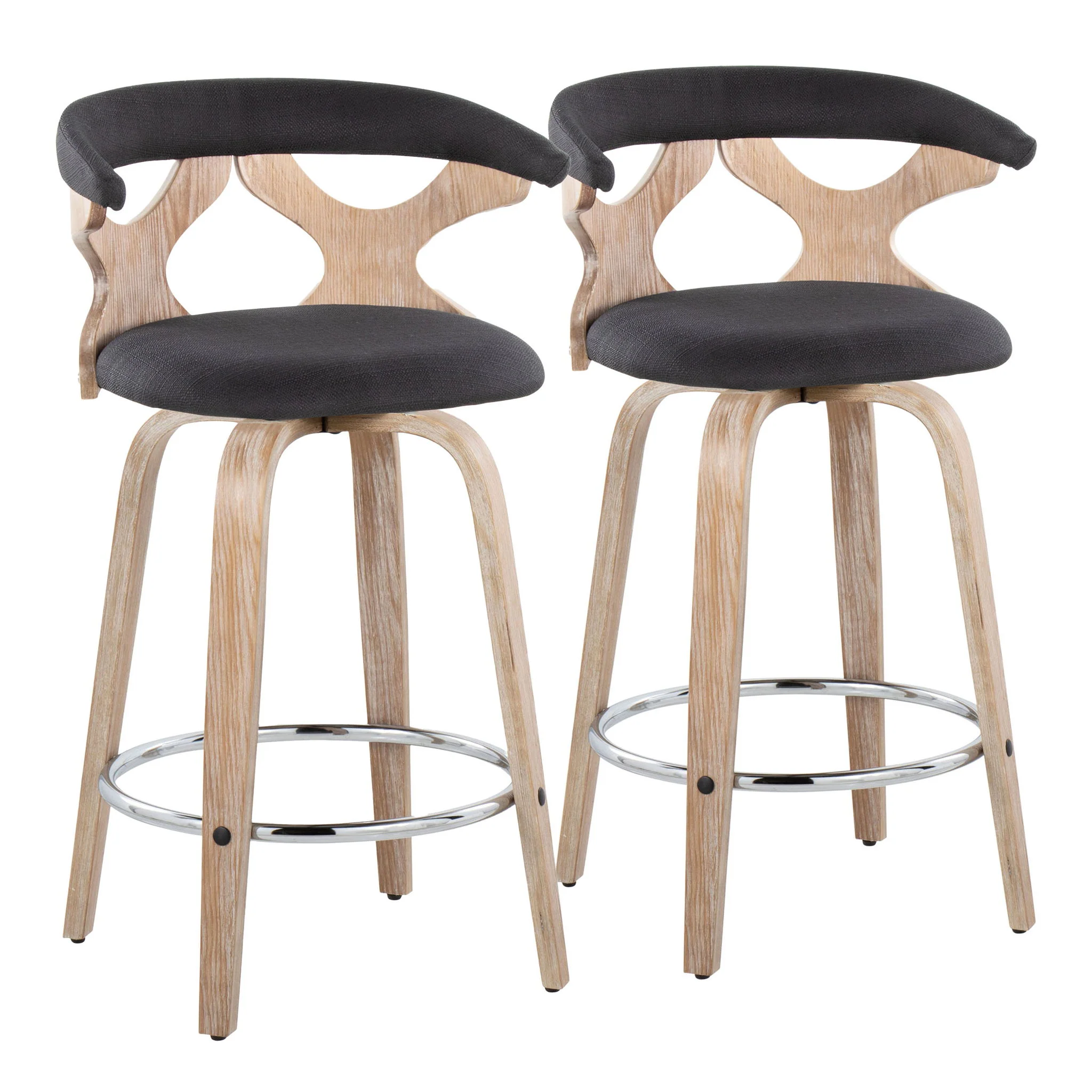 Gardenia - Mid Century Modern Fixed Height Counter Stool With Swivel (Set of 2) - Image 3
