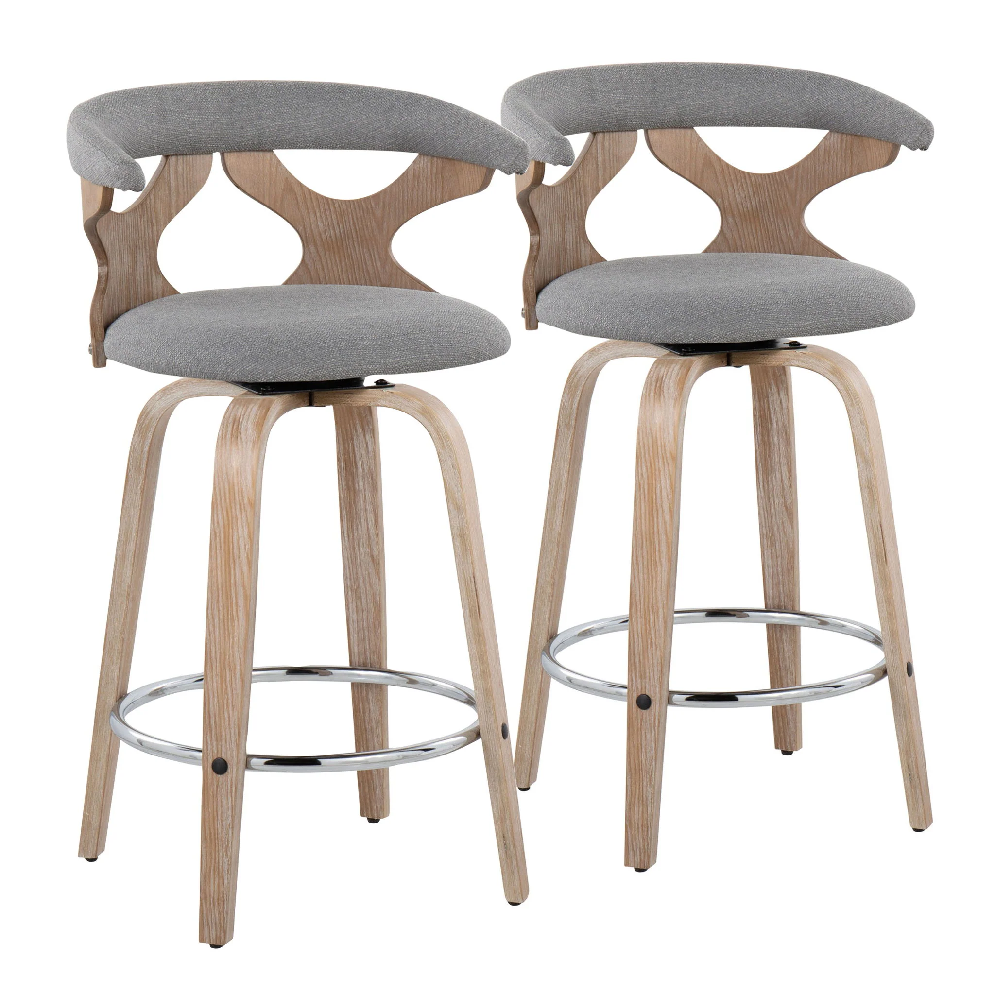 Gardenia - Mid Century Modern Fixed Height Counter Stool With Swivel (Set of 2) - Image 7