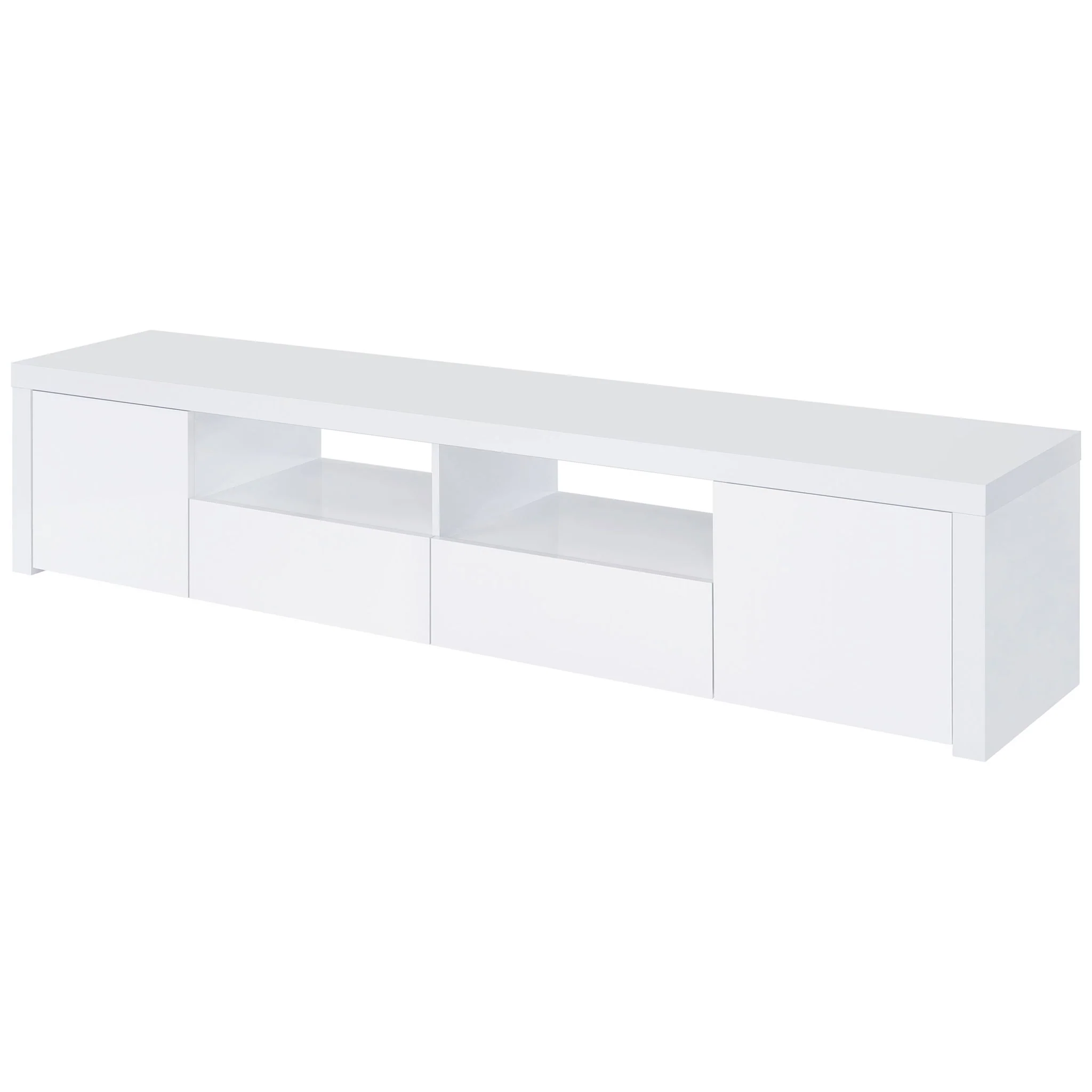 Garner - 2 Door Stand With Drawers Media Console - Gloss White - Image 4