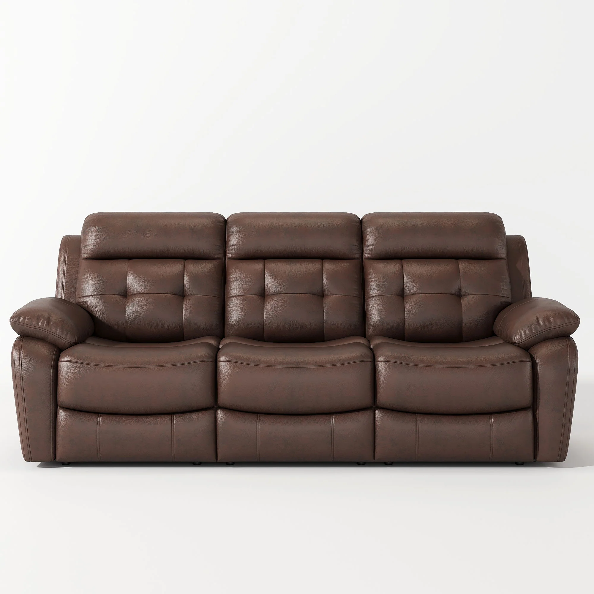 Genuine Non Power Reclining Sofa With Drop Down Table, Stainless Steel Cupholders And Magazine Bag - Image 4