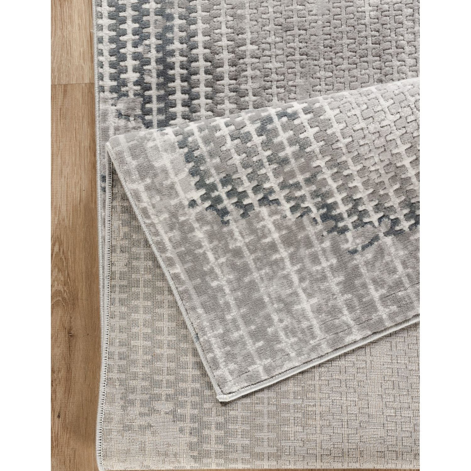 Geometrix - 5'3" X 7'3" Area Rug, Geometric 3D Effect - Ivory / Gray - Image 4