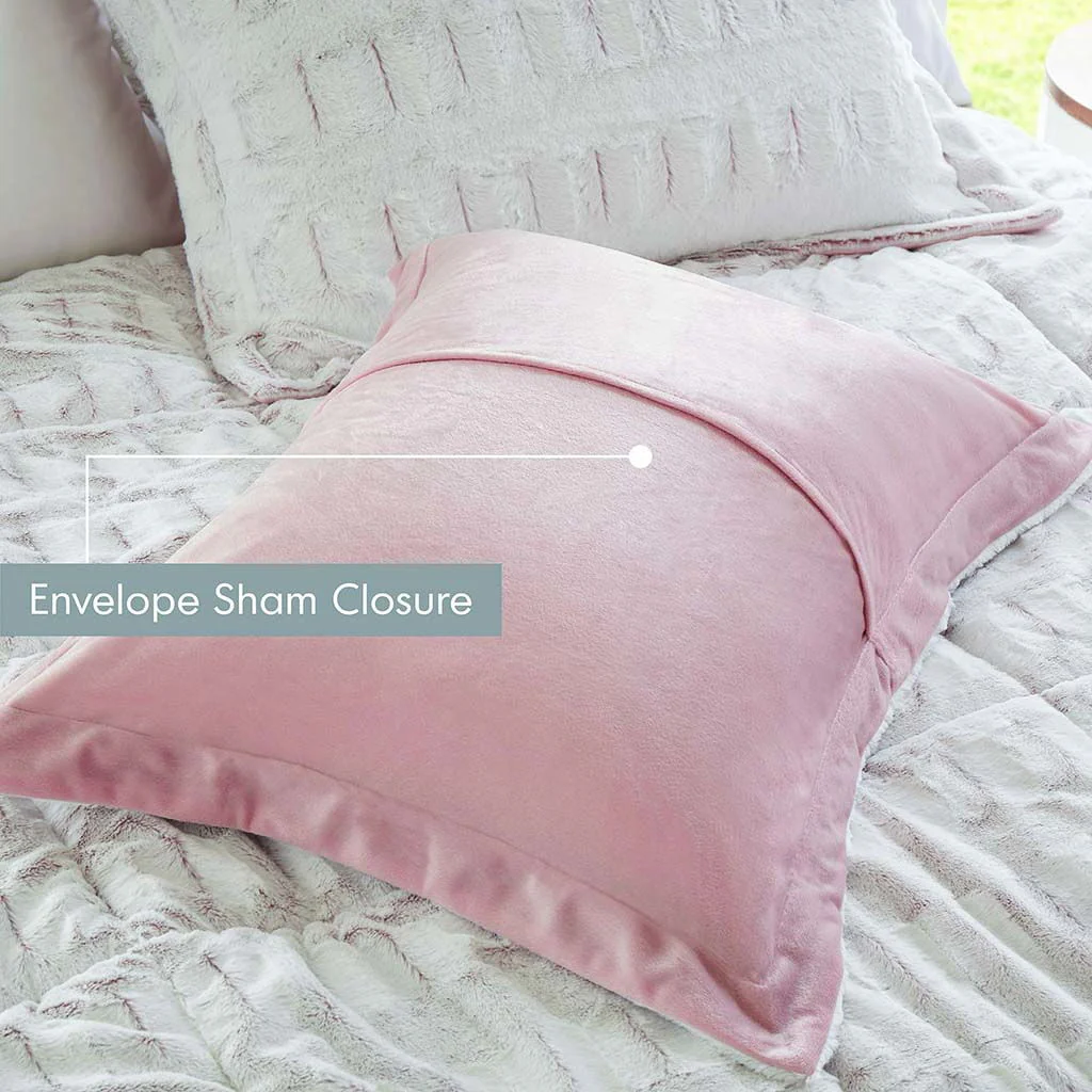 Gia - King Back Print Long Comforter Mini Set - Blush - Image 4