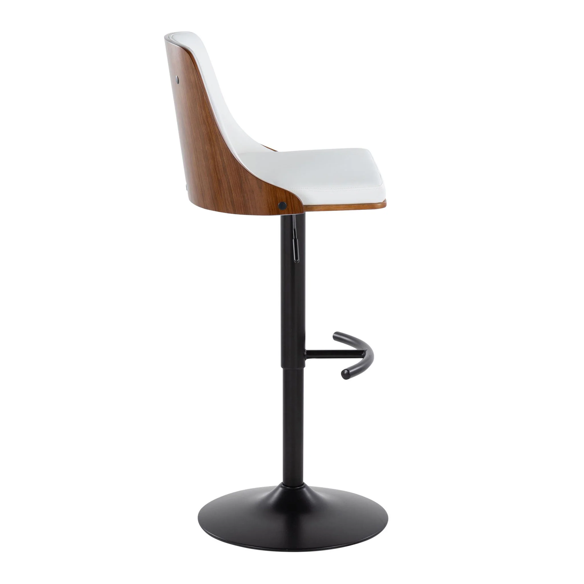 Gianna - Mid Century Modern Adjustable Barstool, Swivel With Rounded T Footrest (Set of 2) - Image 6