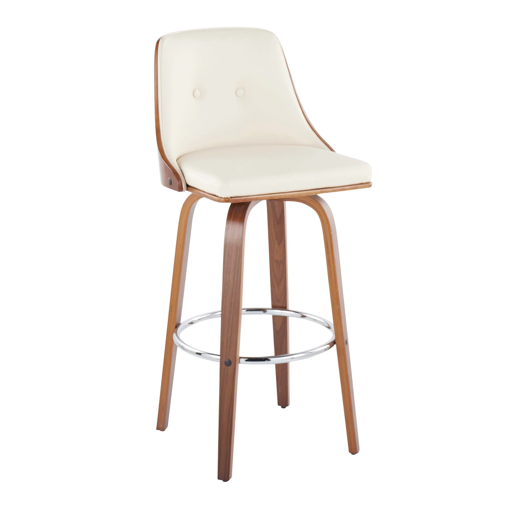 Gianna - Mid Century Modern Fixed Height Barstool With Swivel With Round Footrest (Set of 2) - Image 11