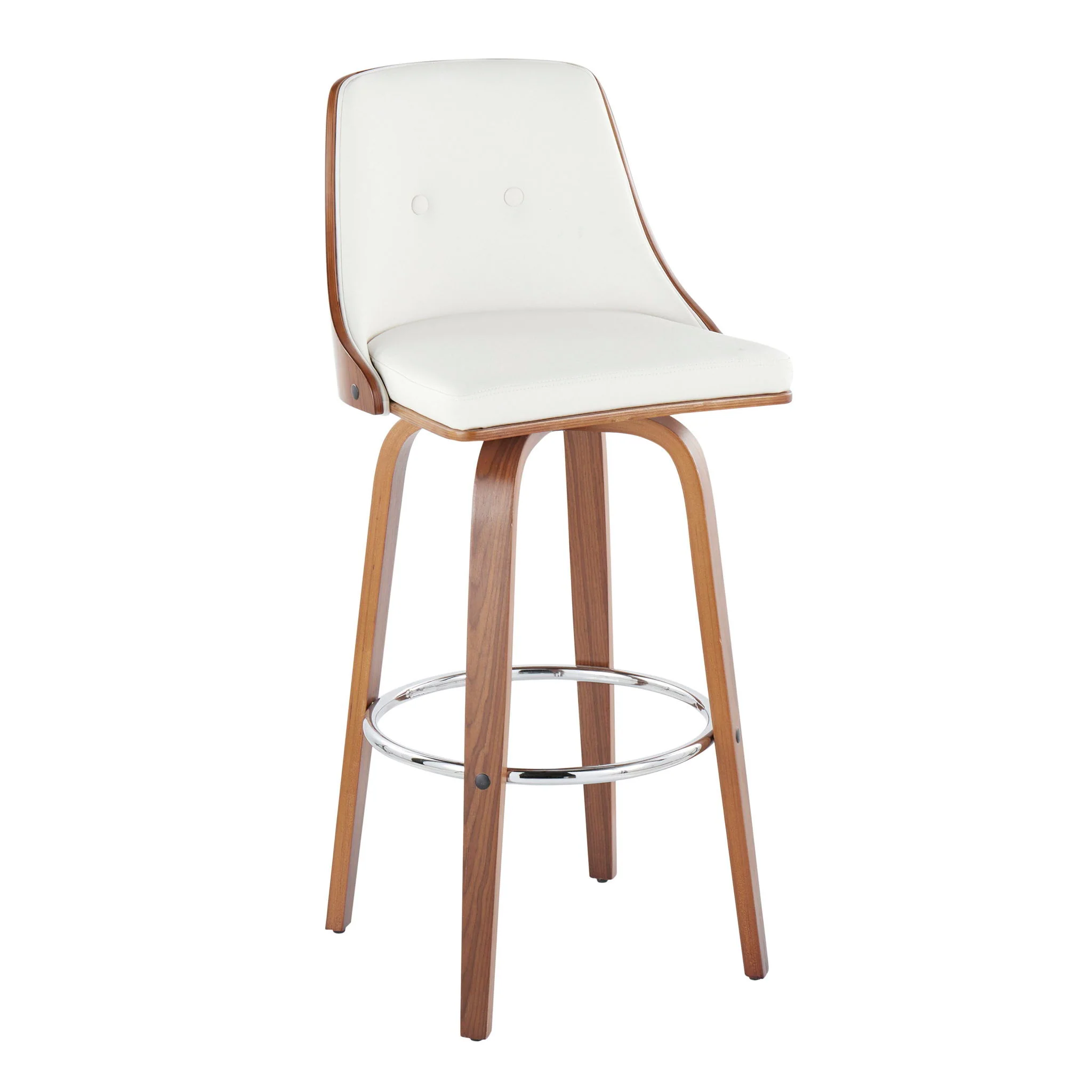 Gianna - Mid Century Modern Fixed Height Barstool With Swivel With Round Footrest (Set of 2) - Image 18