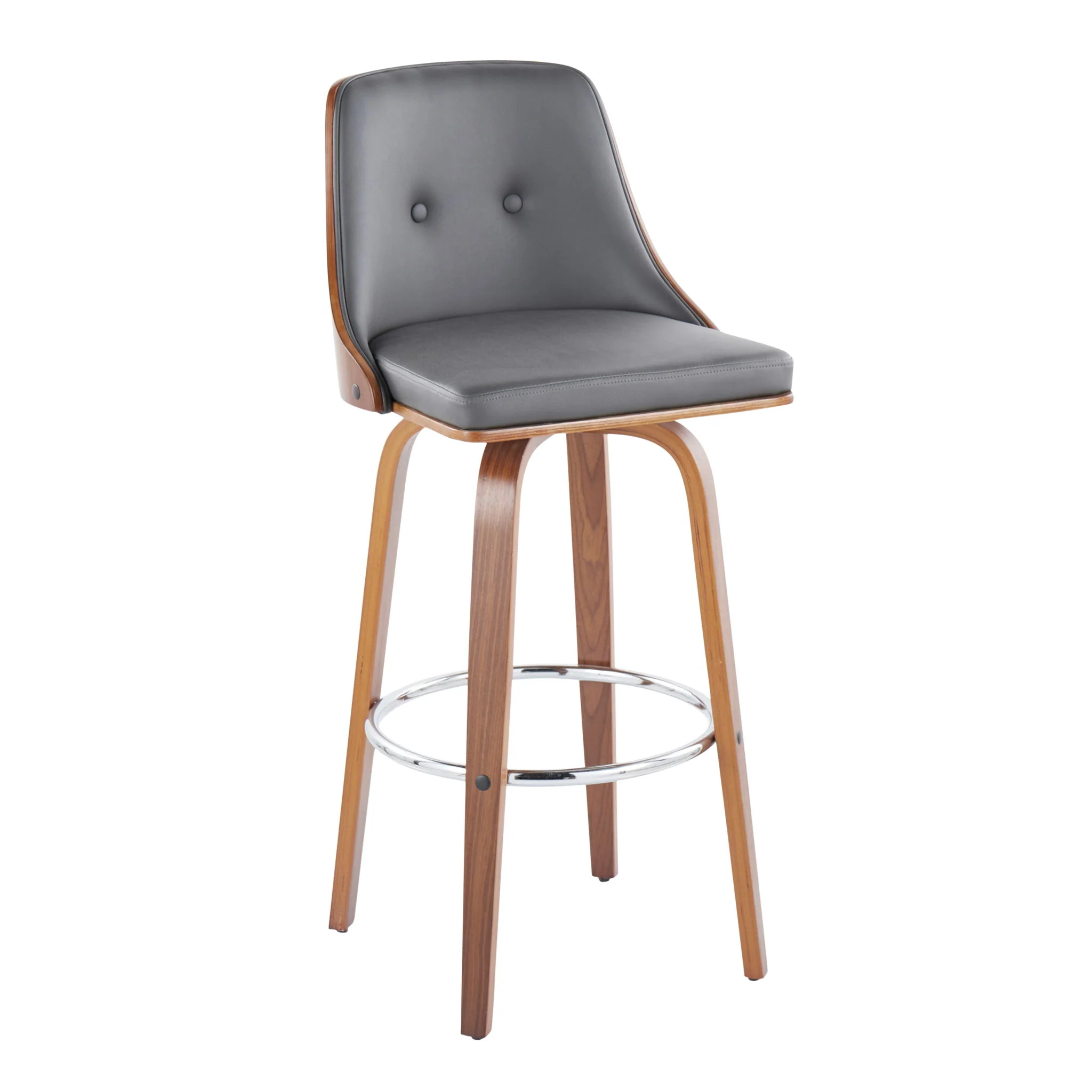 Gianna - Mid Century Modern Fixed Height Barstool With Swivel With Round Footrest (Set of 2) - Image 19