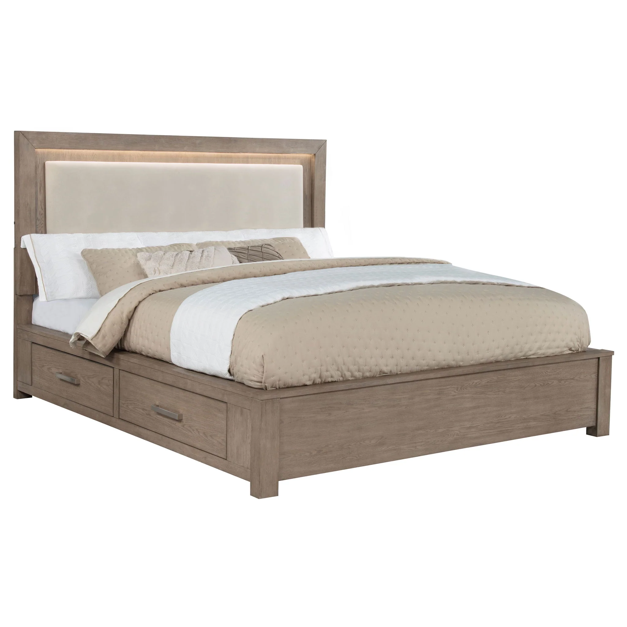 Gibbons - LED Storage Bed With Upholstered Headboard - Image 4