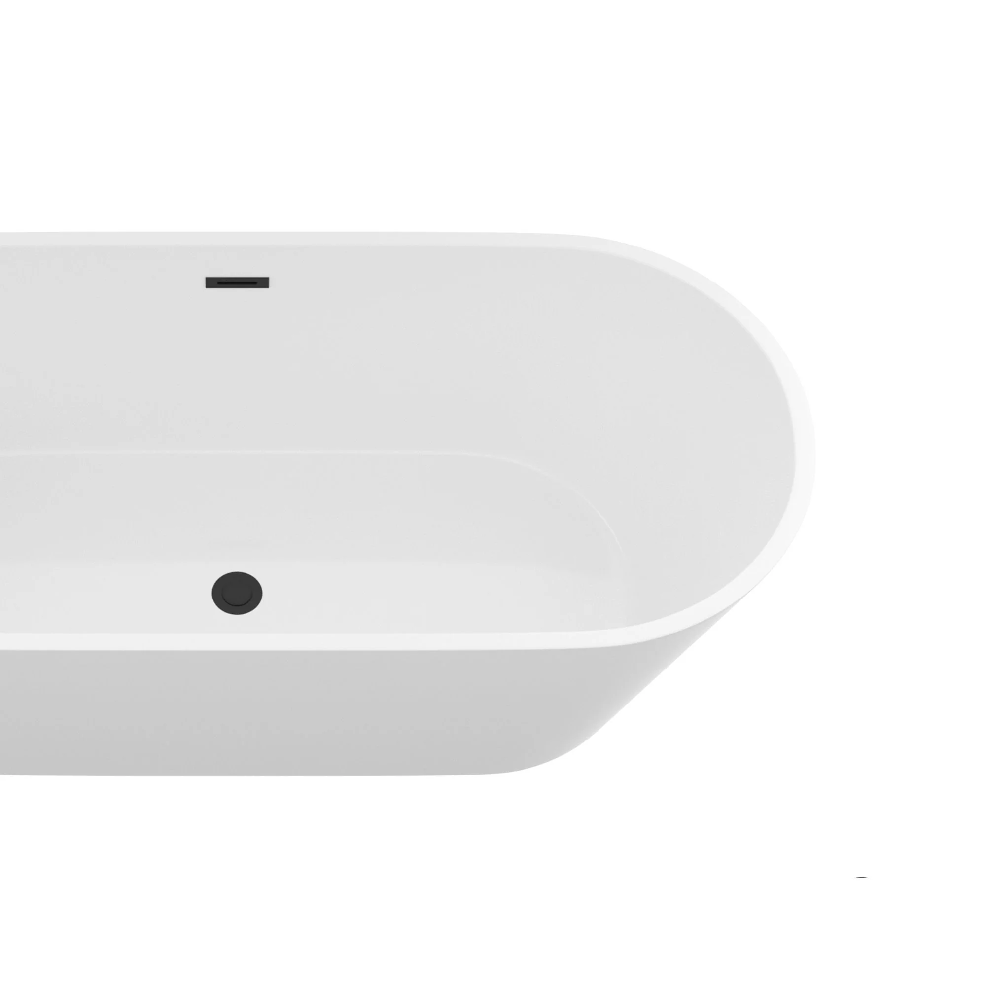 Gloss Freestanding Bathtub With Overflow & Pop Up Drain, Stand Alone Soaking Tub - Image 7