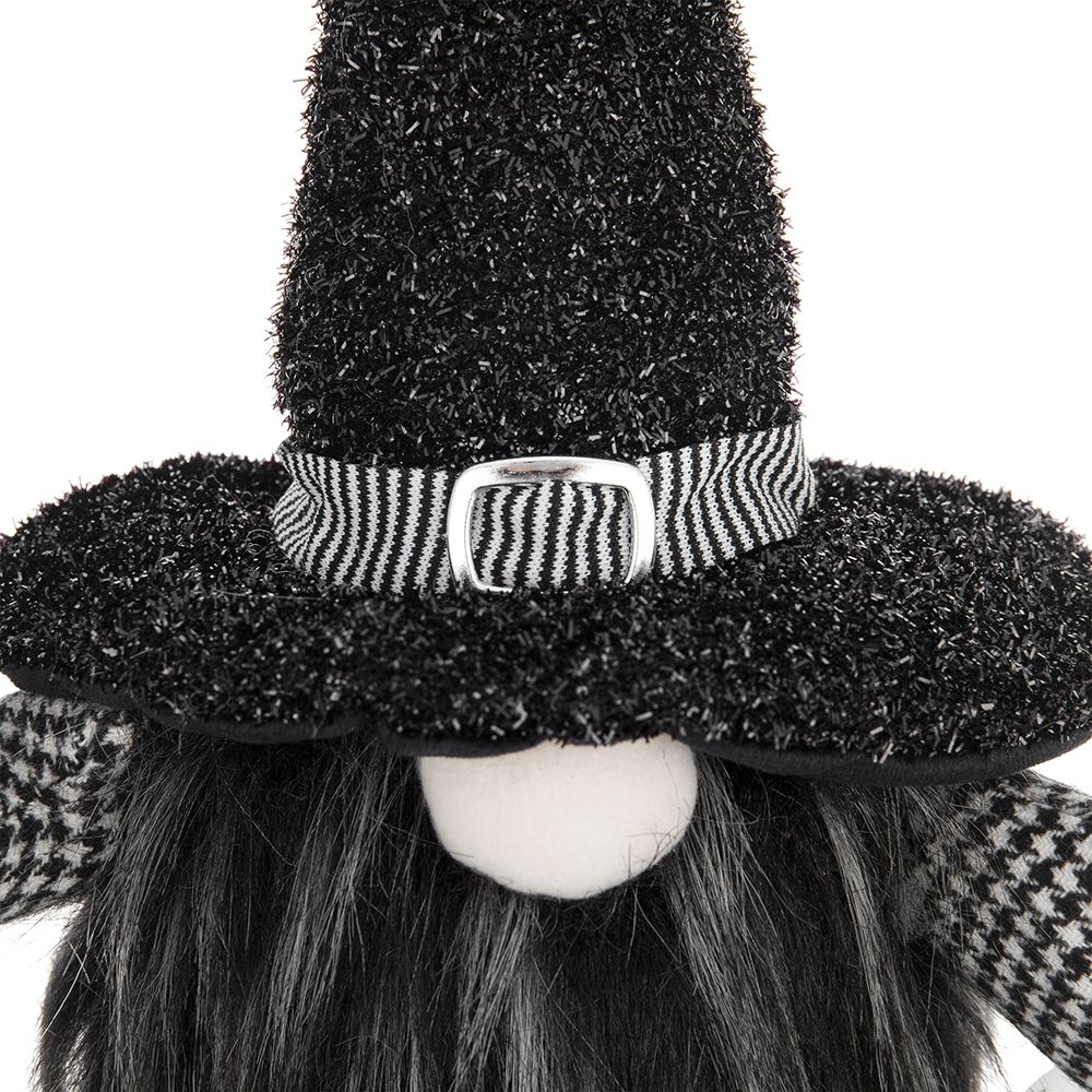 Gnome With 'Boo' Banner, For Halloween Decor - Black White - Image 3