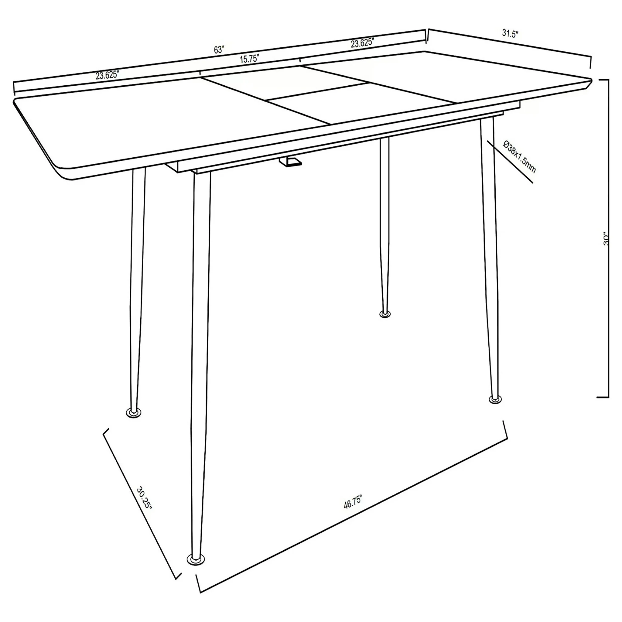 Grant - Extension Dining Table With Butterfly Leaf - Gray - Image 2