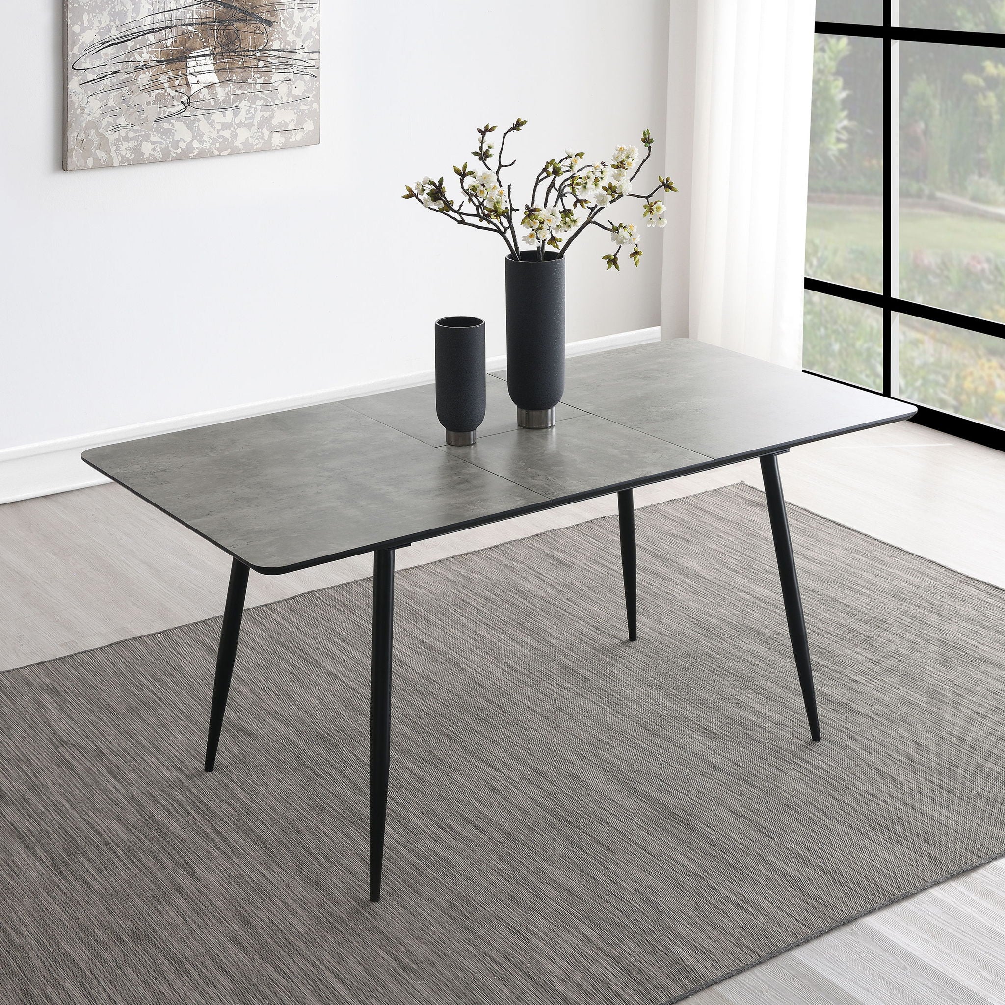 Grant - Extension Dining Table With Butterfly Leaf - Gray - Image 4