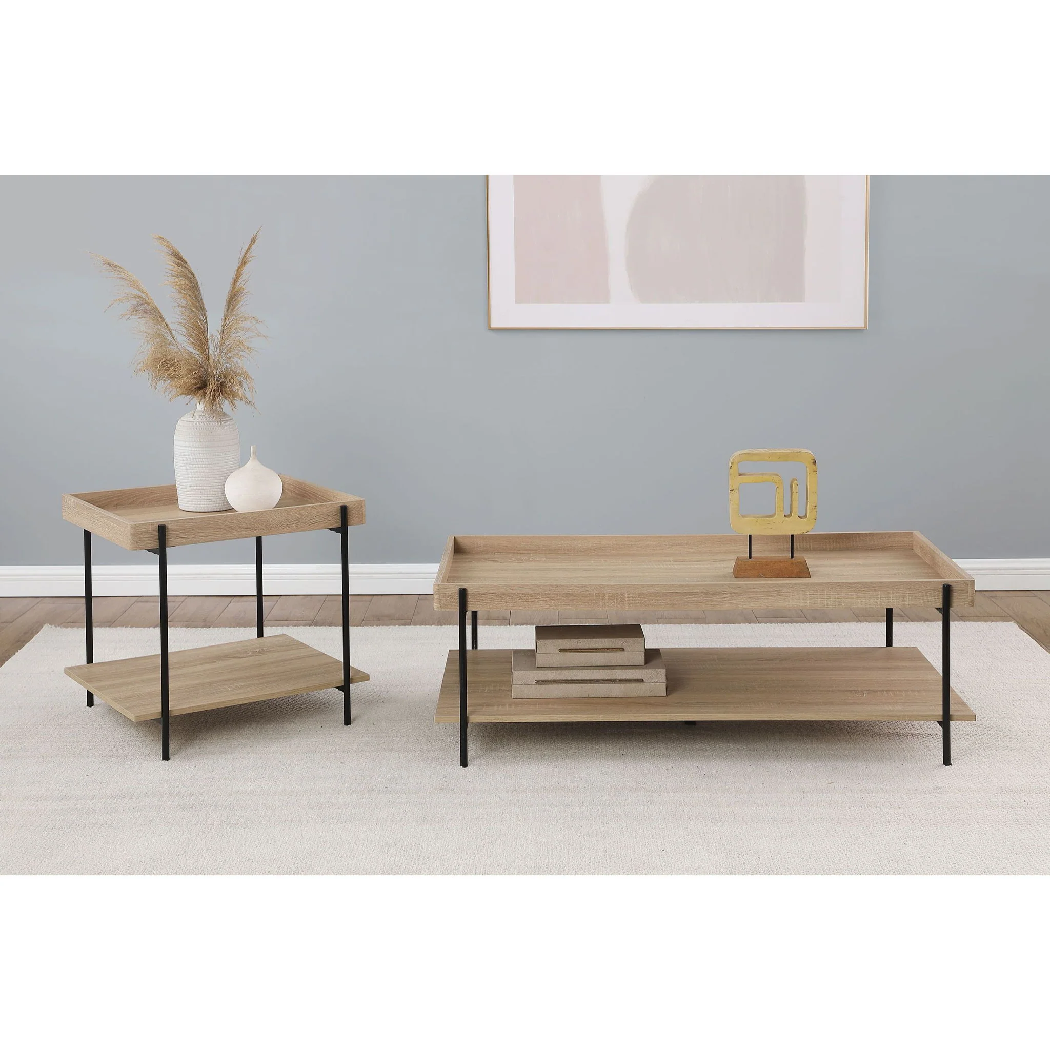 Grantham - 2 Piece Rectangular Coffee And End Table Set - Natural - Image 3