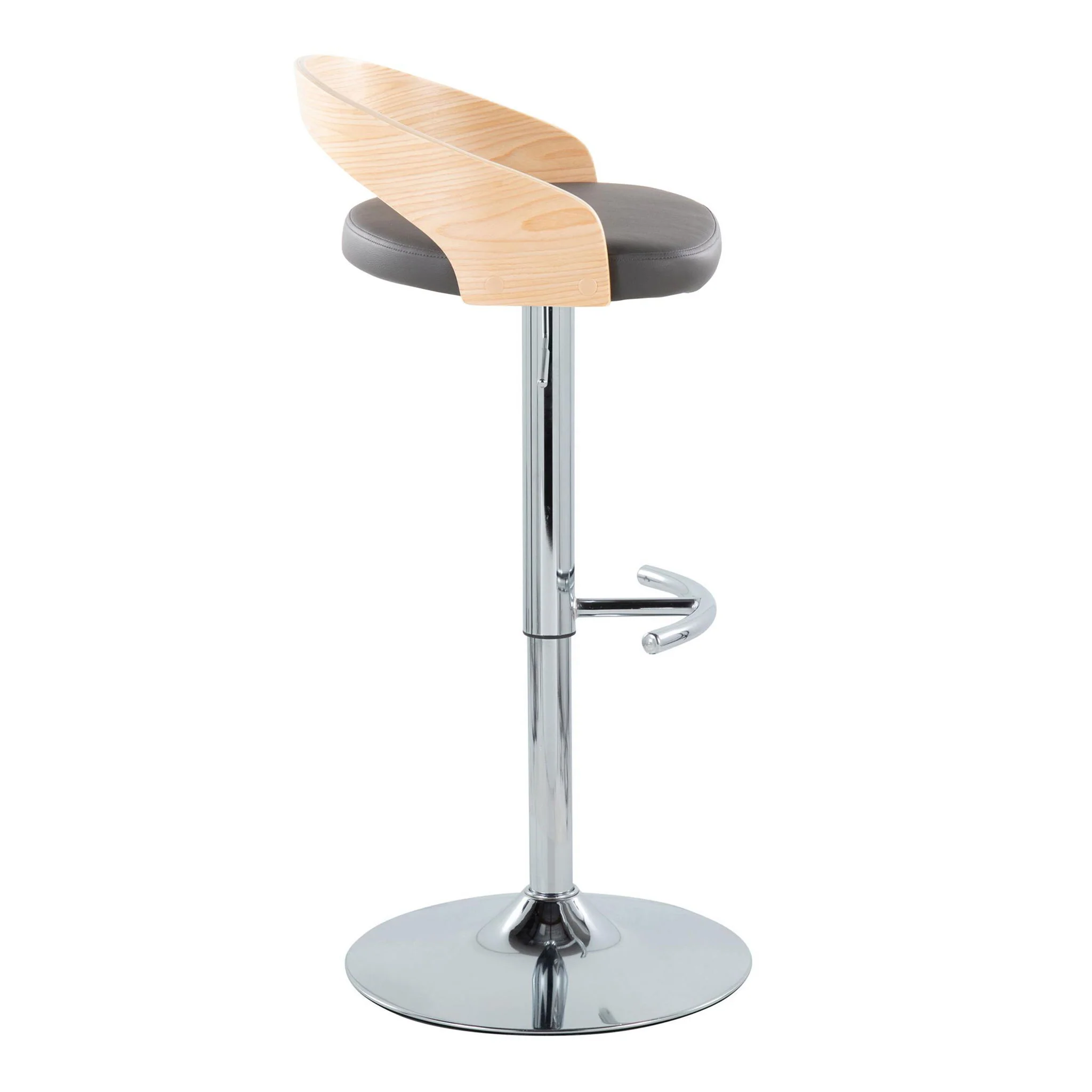 Grotto - Contemporary Adjustable Barstool, Swivel With Rounded T Footrest (Set of 2) - Image 16